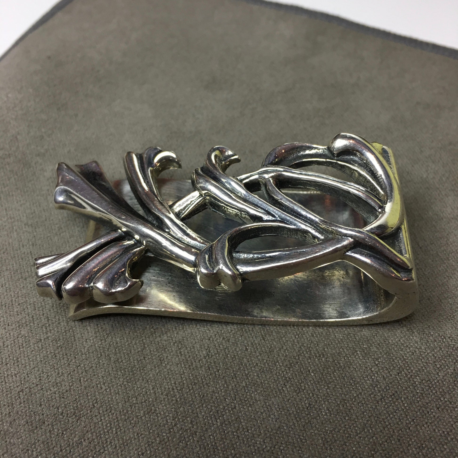 Sean Coyle Thick "Blossoming Vine" Money Clip Heavy Sterling Silver .925 - Hashtag Watch Company