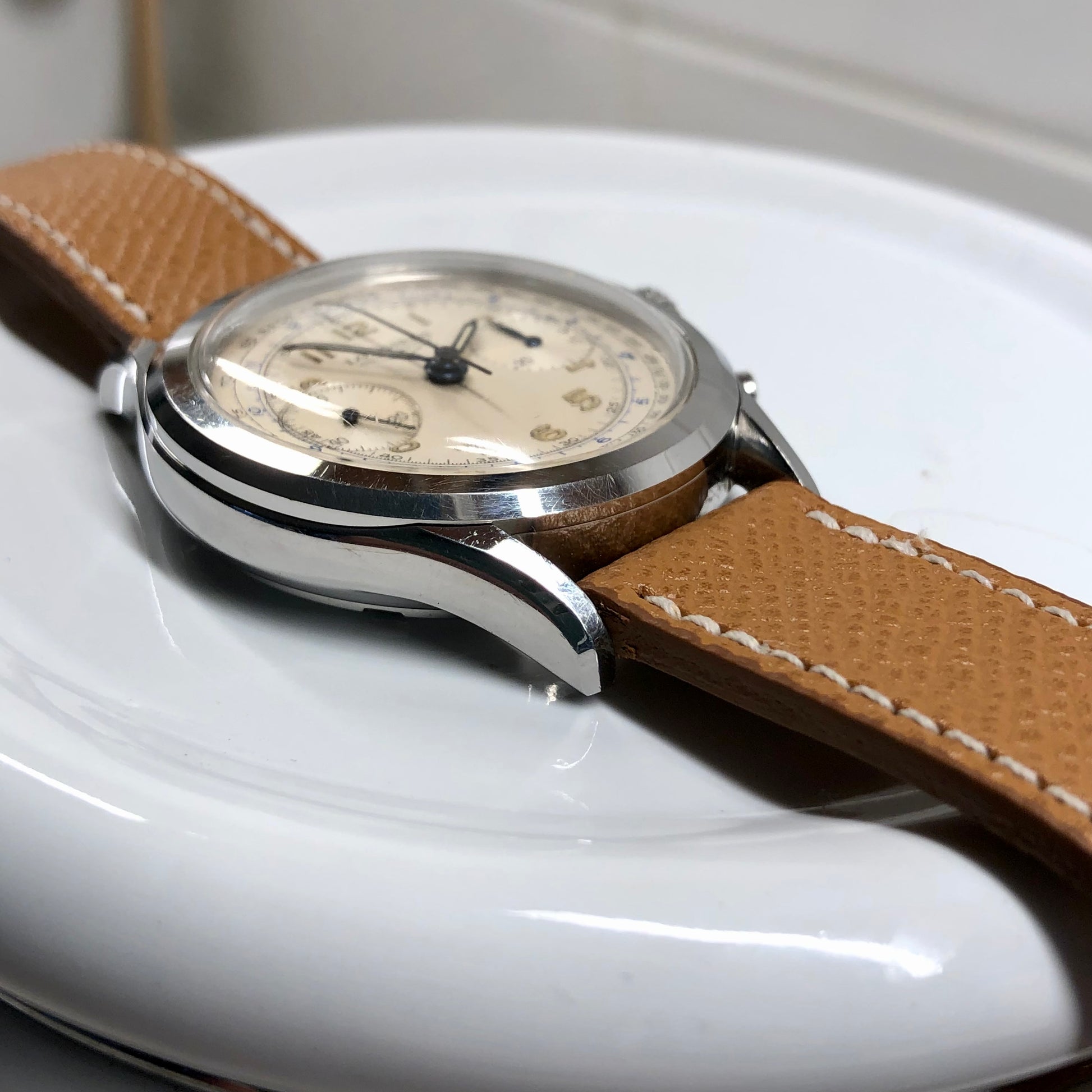 1963 Longines 6592 Stainless Steel 30CH Chronograph Vintage Unpolished Wristwatch - Hashtag Watch Company