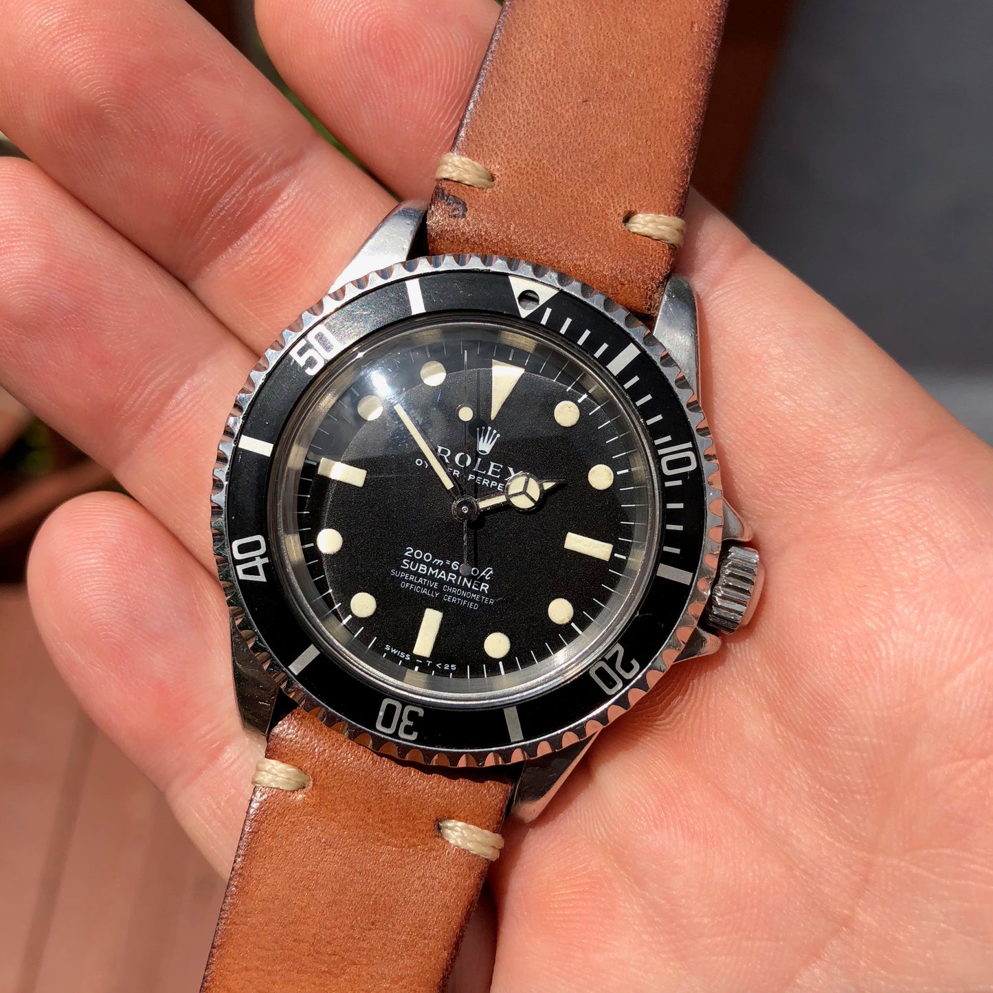 Vintage Rolex Submariner 5512 Meters First Cream Patina Automatic Cal 1570 Wristwatch Circa 1965 - Hashtag Watch Company