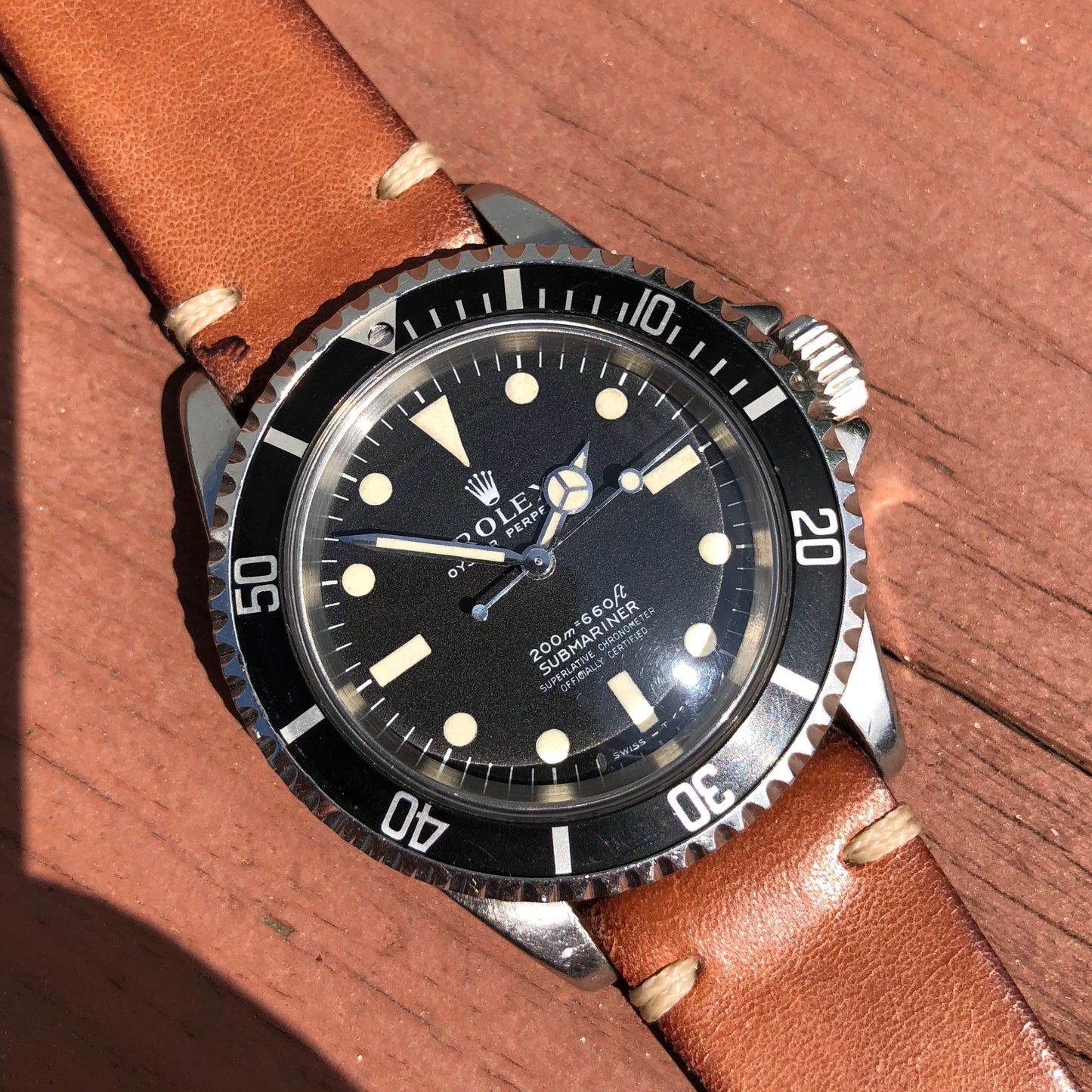 Vintage Rolex Submariner 5512 Meters First Cream Patina Automatic Cal 1570 Wristwatch Circa 1965 - Hashtag Watch Company