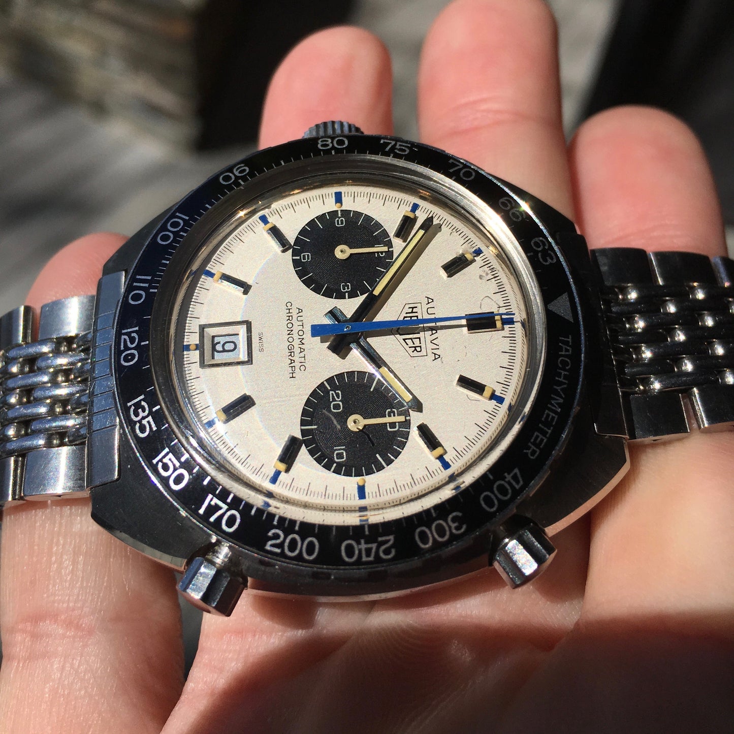 Vintage Heuer Autavia 1163 Jo Siffert Mk. IV Steel Chronograph Cal. 11 Watch 1971 - Hashtag Watch Company