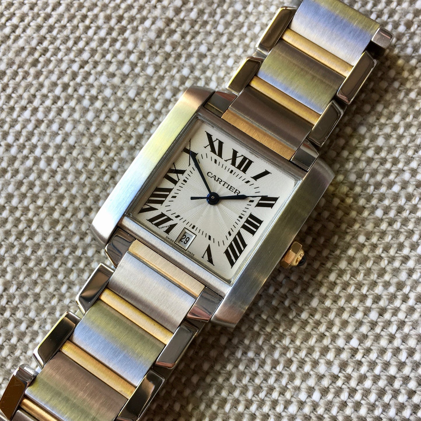 Cartier Tank Francaise 2302 Two Tone Steel 18k Gold 28mm Wristwatch - Hashtag Watch Company