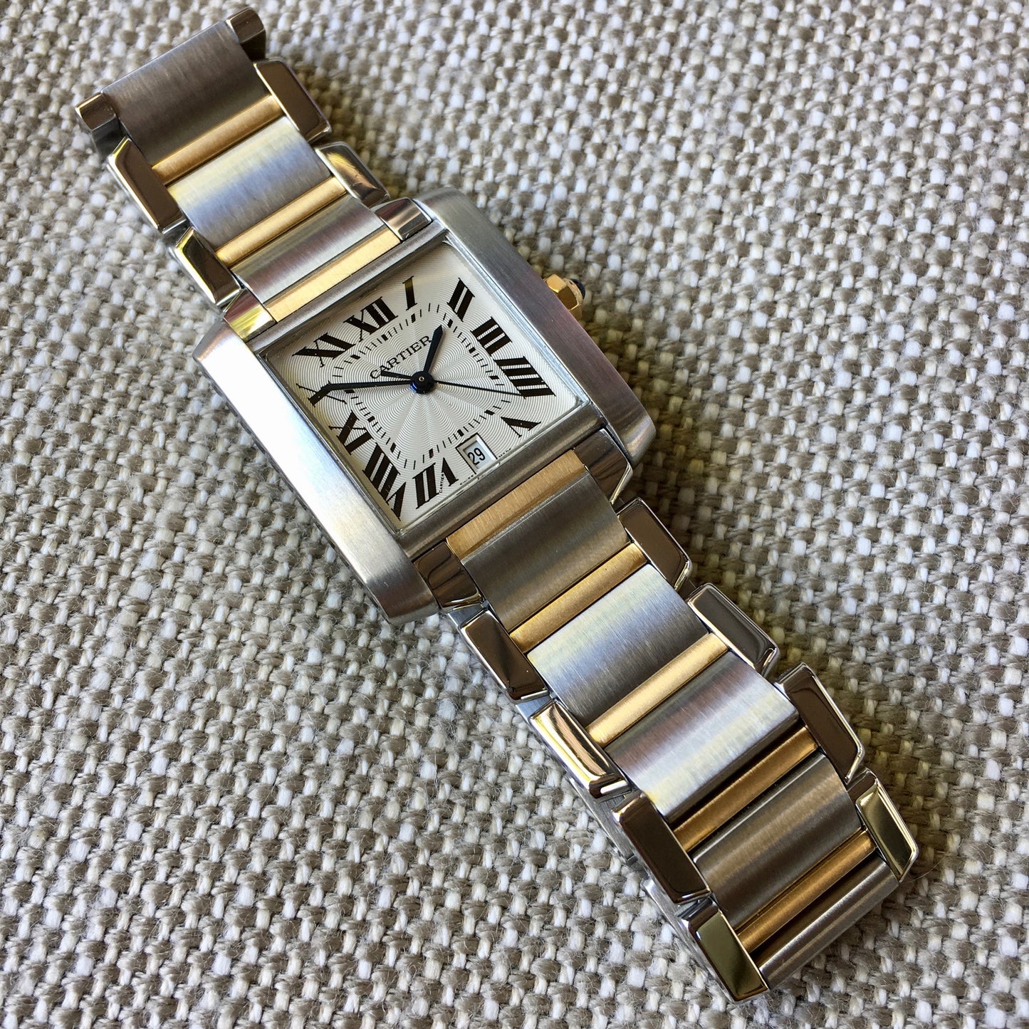 Cartier Tank Francaise 2302 Two Tone Steel 18k Gold 28mm Wristwatch - Hashtag Watch Company
