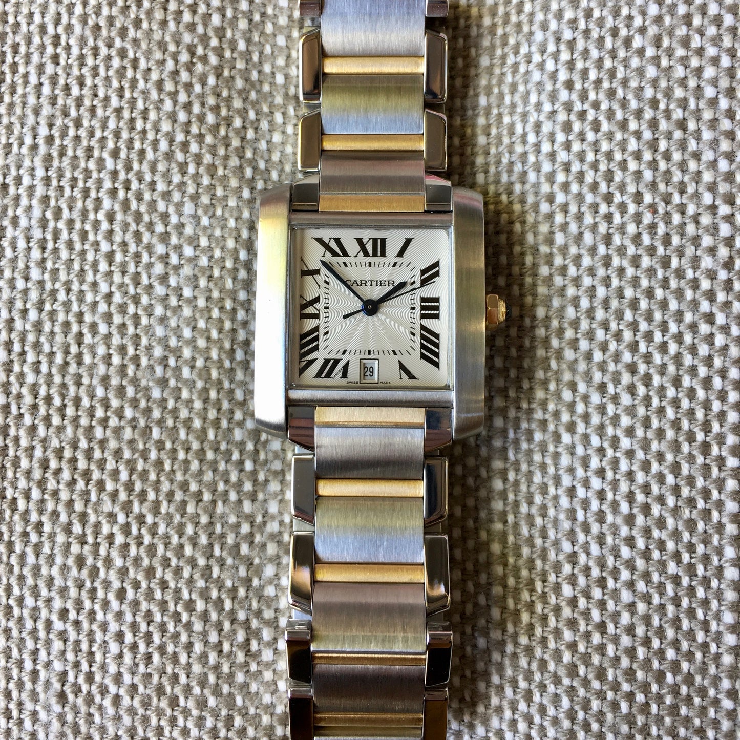 Cartier Tank Francaise 2302 Two Tone Steel 18k Gold 28mm Wristwatch - Hashtag Watch Company