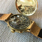 Vintage Eberhard Chronograph 5481 Gold Plated Manual Wind 40mm Large Wristwatch 1940's - Hashtag Watch Company