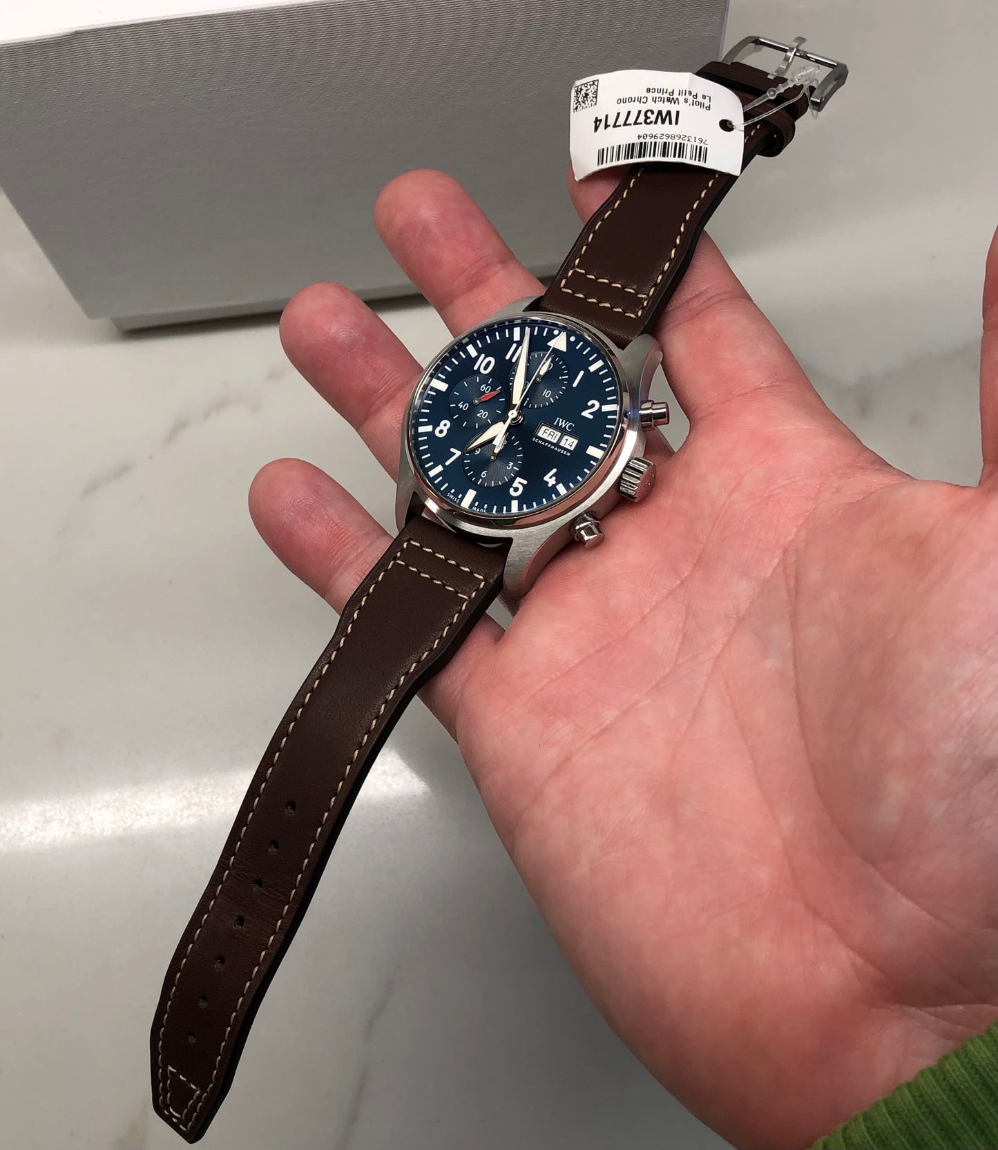 2023 IWC Pilot IW377714 LePetit Prince Automatic Chronograph Day Date 43mm Blue Wristwatch with Box and Papers - Hashtag Watch Company