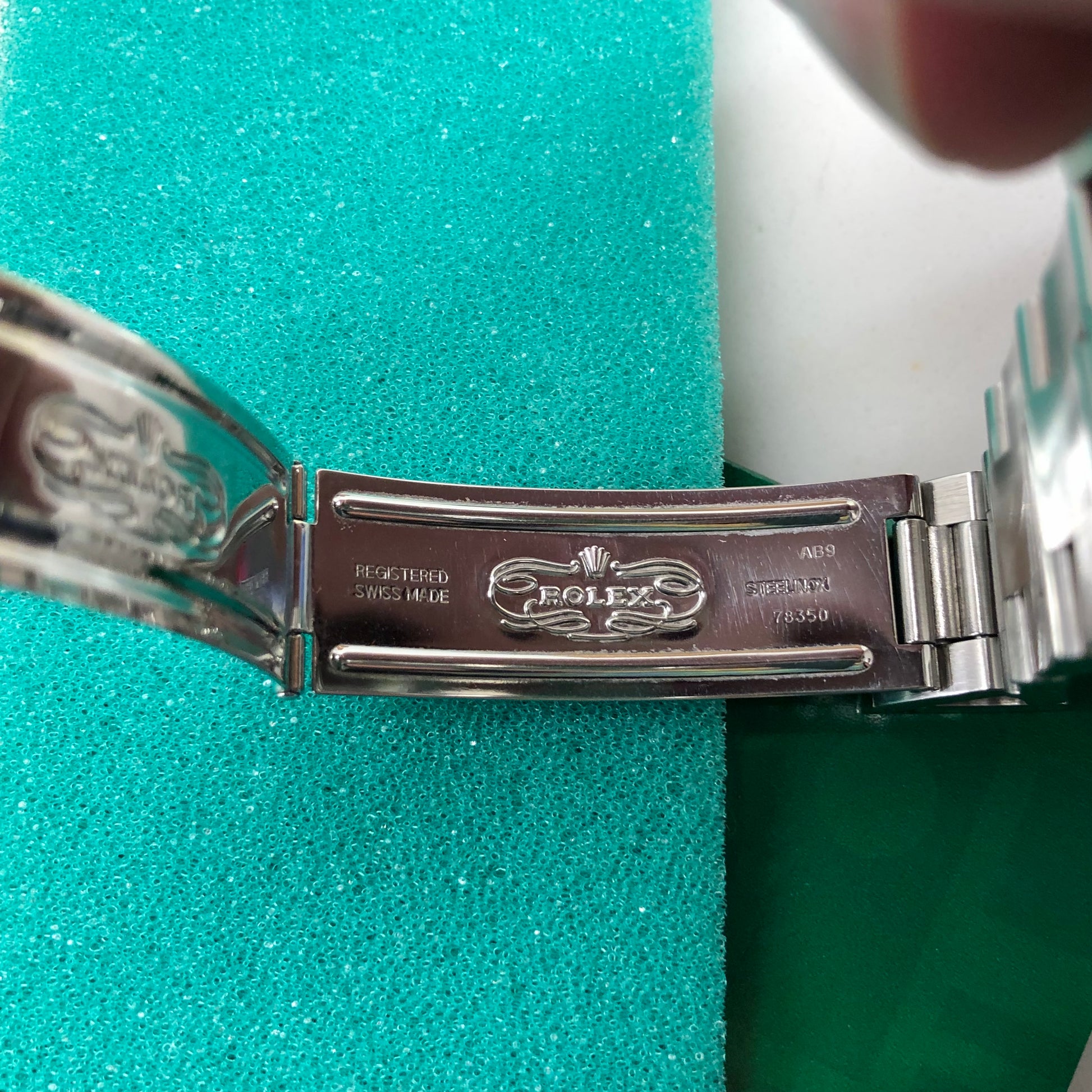 2000 Rolex Air King 14000 Blue Explorer Dial Stainless Steel Wristwatch Box Papers - Hashtag Watch Company