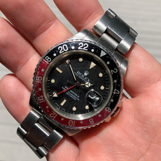 Rolex GMT MASTER II 16760 Fat Lady Coke Bezel R Serial Cal. 3085 Automatic Wristwatch Circa 1987 - Hashtag Watch Company