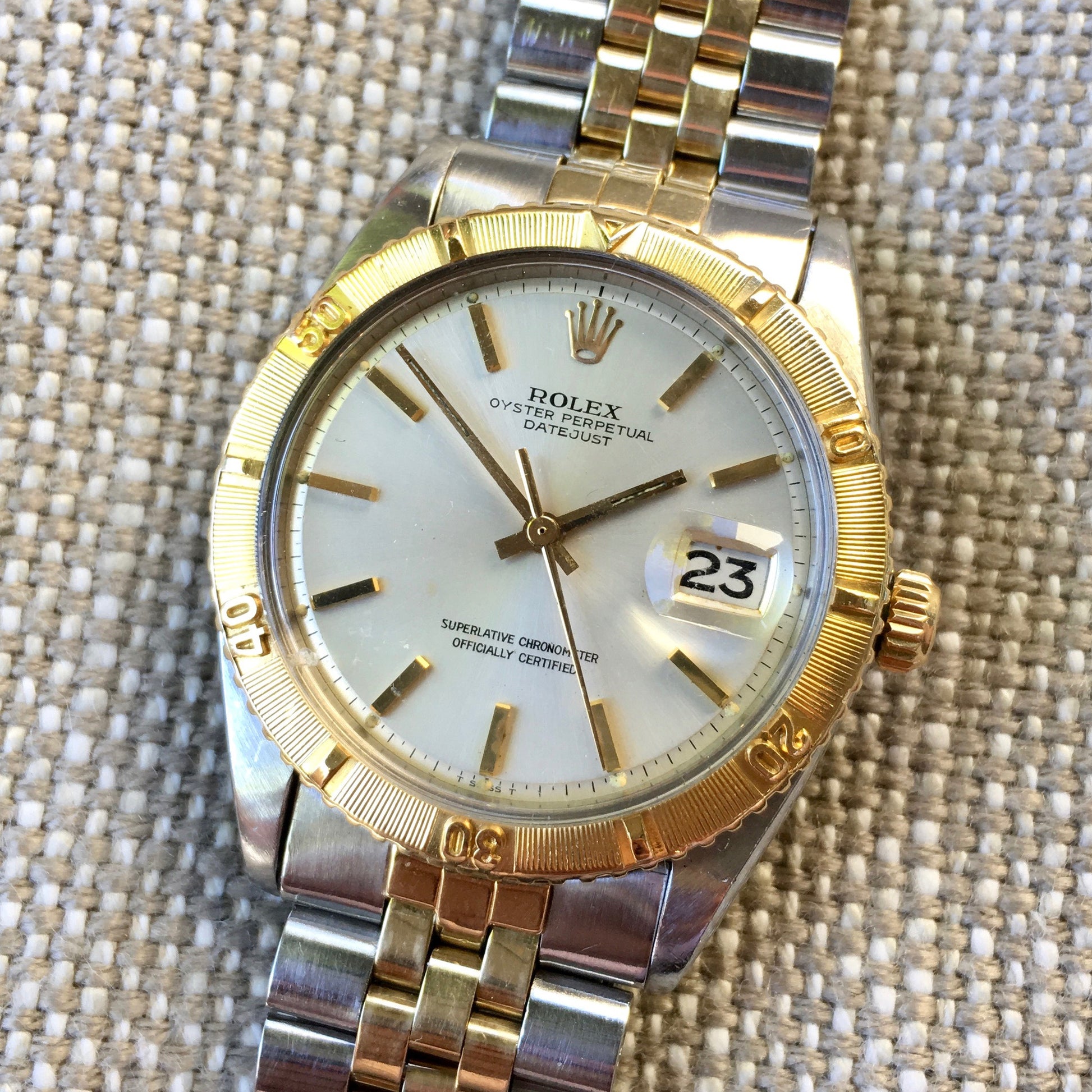 Vintage Rolex Thunderbird Datejust 1625 Two Tone 14K Steel 1968 Cal. 1570 Jubilee Watch - Hashtag Watch Company