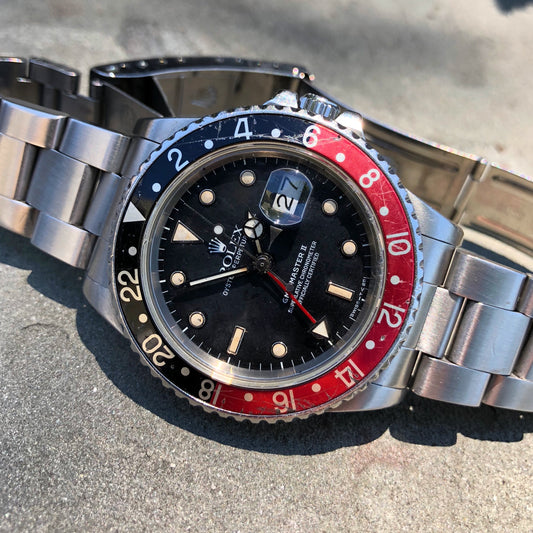 Rolex GMT MASTER II 16760 Fat Lady Coke Bezel R Serial Cal. 3085 Automatic Wristwatch Circa 1987 - Hashtag Watch Company