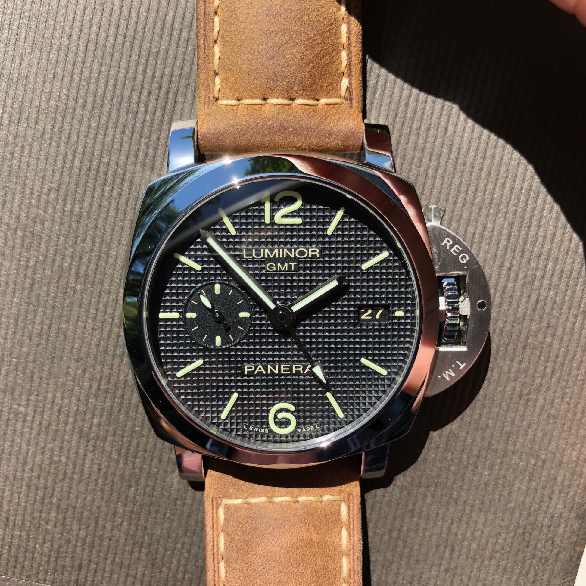 Panerai Luminor 1950 PAM 535 GMT 3 Days Automatic 42mm Wristwatch Box Papers - Hashtag Watch Company