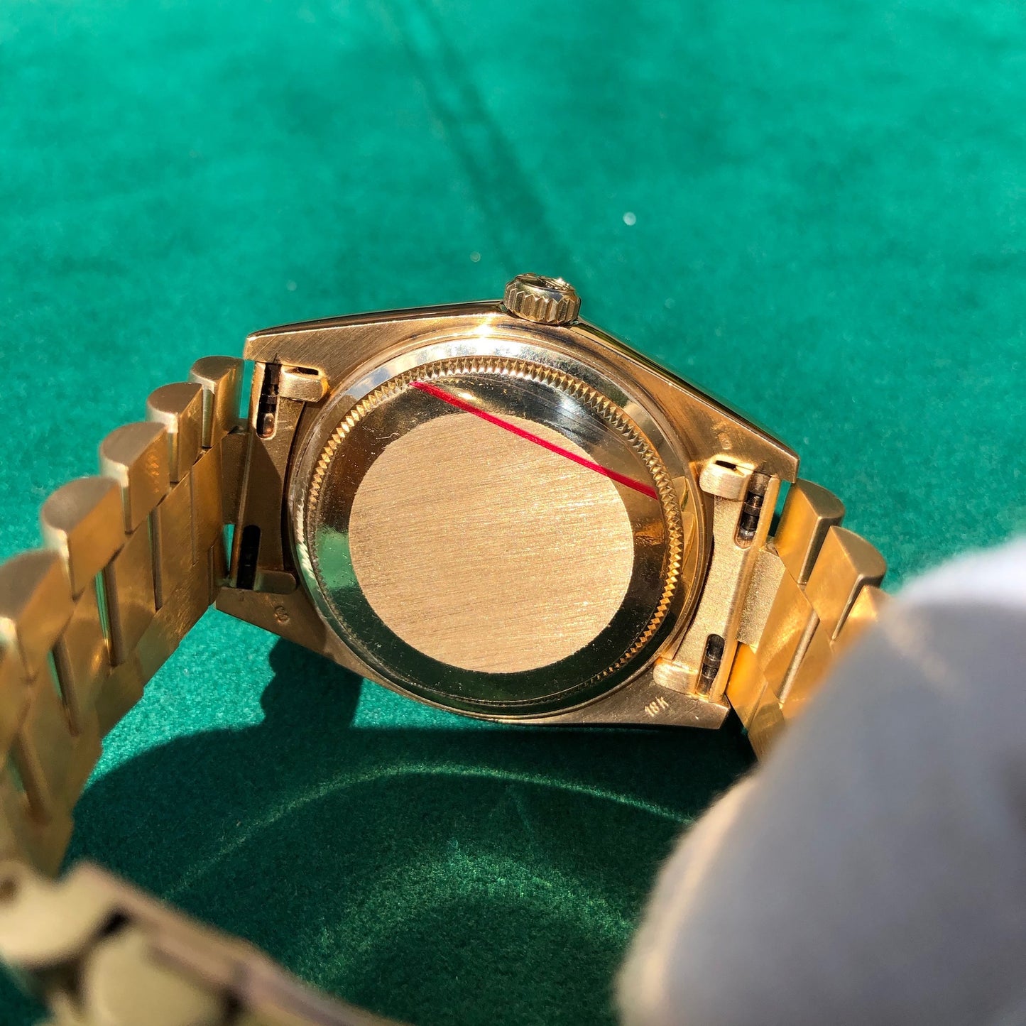 Rolex President 18078 Bark Day Date 18K Yellow Gold Cal. 3055 Roman Ivory Wristwatch Box Papers Circa 1983 - Hashtag Watch Company