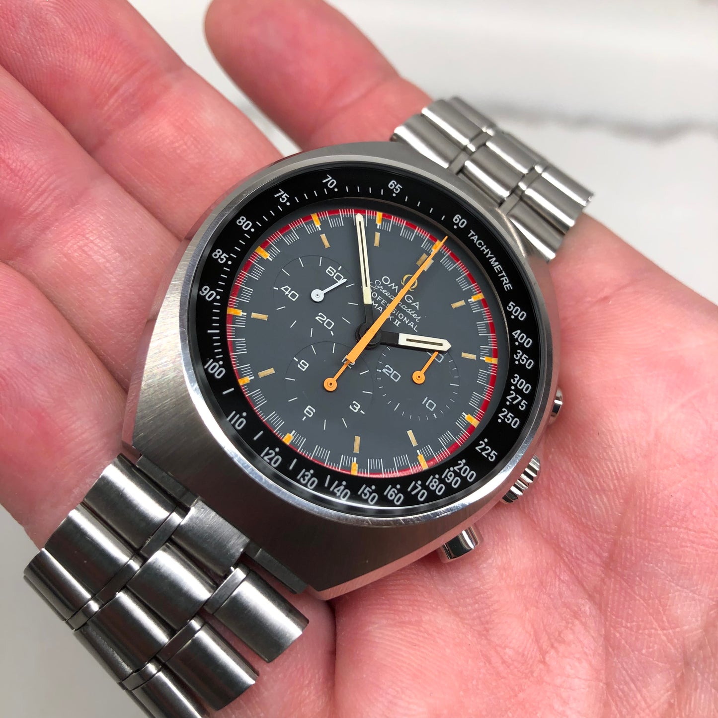 1969 Vintage Omega Speedmaster Mk II 145.014 Racing Dial Chronograph Steel Wristwatch - Hashtag Watch Company