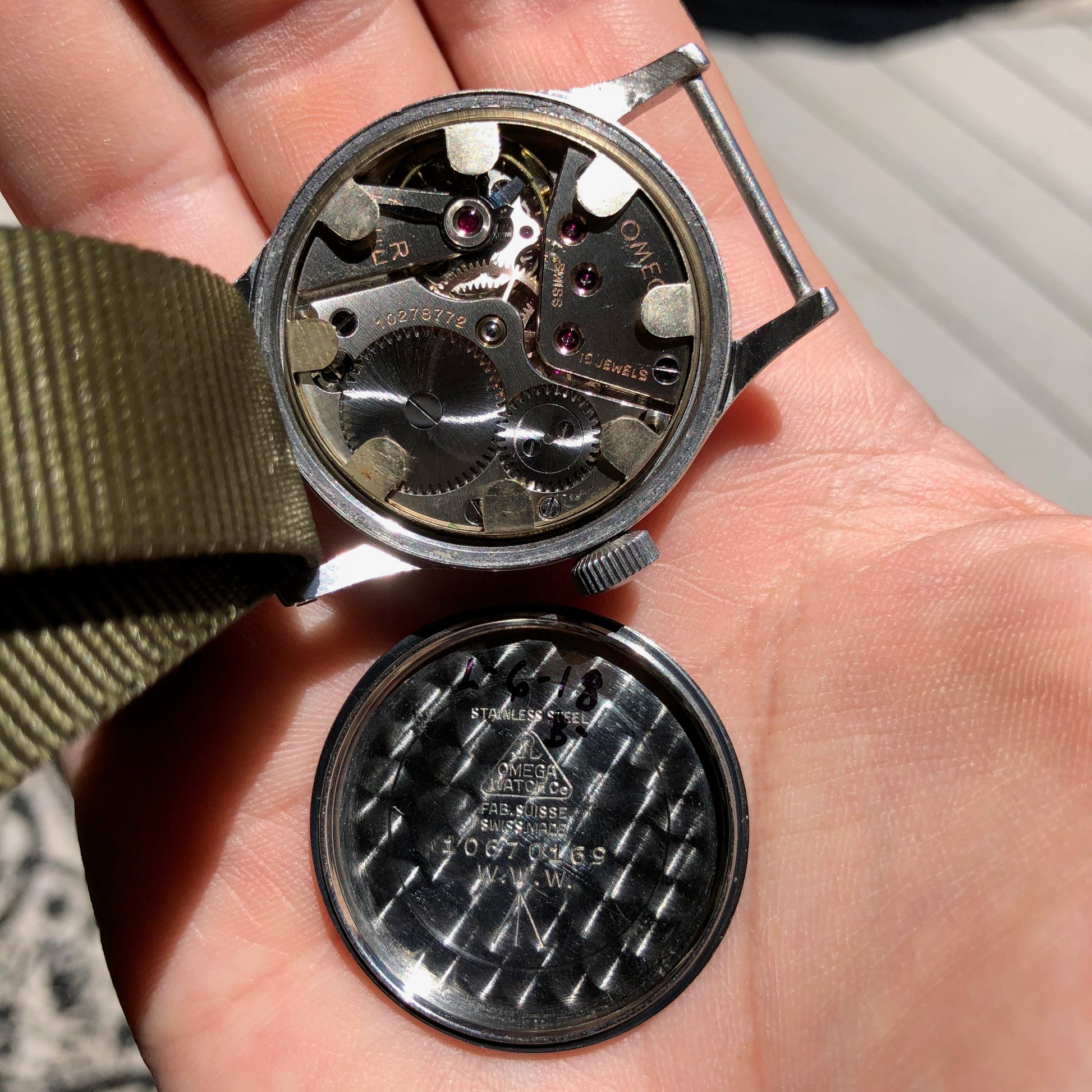 Vintage Omega 2179/3 WWW Caliber 30T2 Military Dirty Dozen WWII Black Wristwatch - Hashtag Watch Company