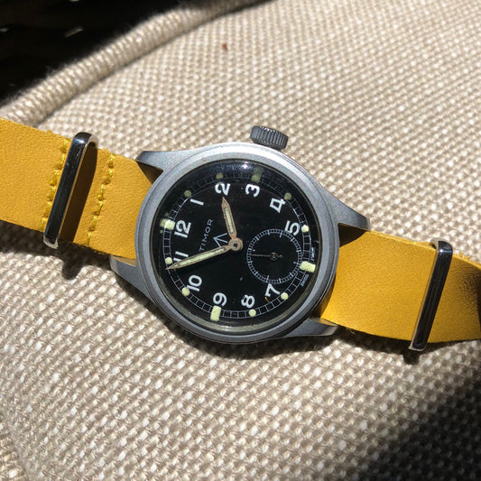 Vintage Timor WWW British Military Dirty Dozen WWII Black Cal. 6060 Wristwatch - Hashtag Watch Company