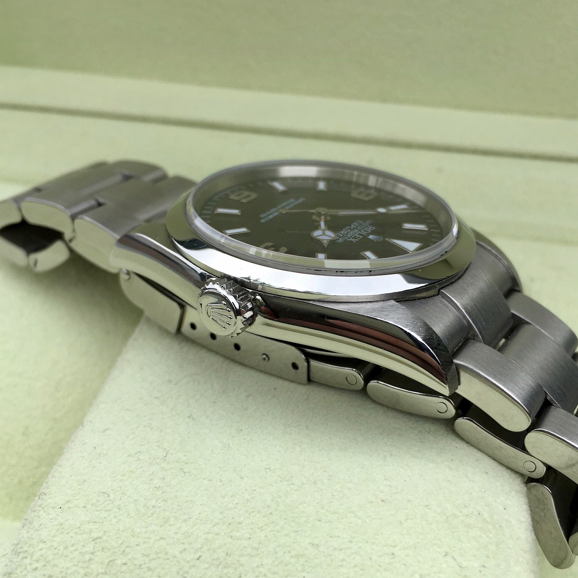 Rolex Explorer 114270 Steel Caliber 3130 "K" 2001 Automatic Black Watch Box Papers - Hashtag Watch Company