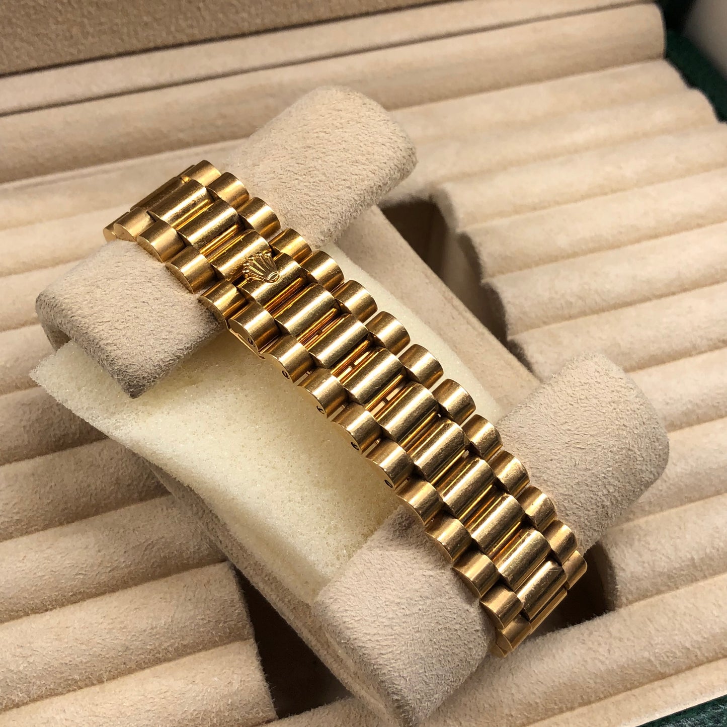 2001 Rolex President Day Date 18K Yellow Gold Champagne Roman Deco Dial Wristwatch Box Papers - Hashtag Watch Company