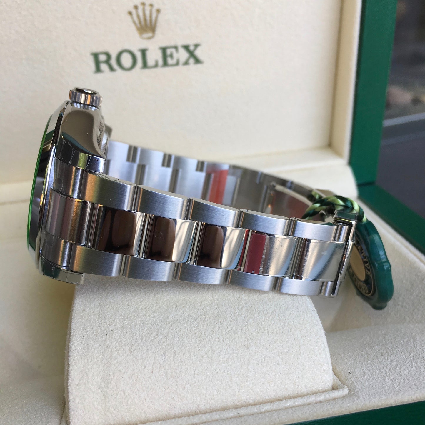 Rolex Milgauss Green 116400GV Stainless Steel Wristwatch Box Papers Circa 2017 - Hashtag Watch Company