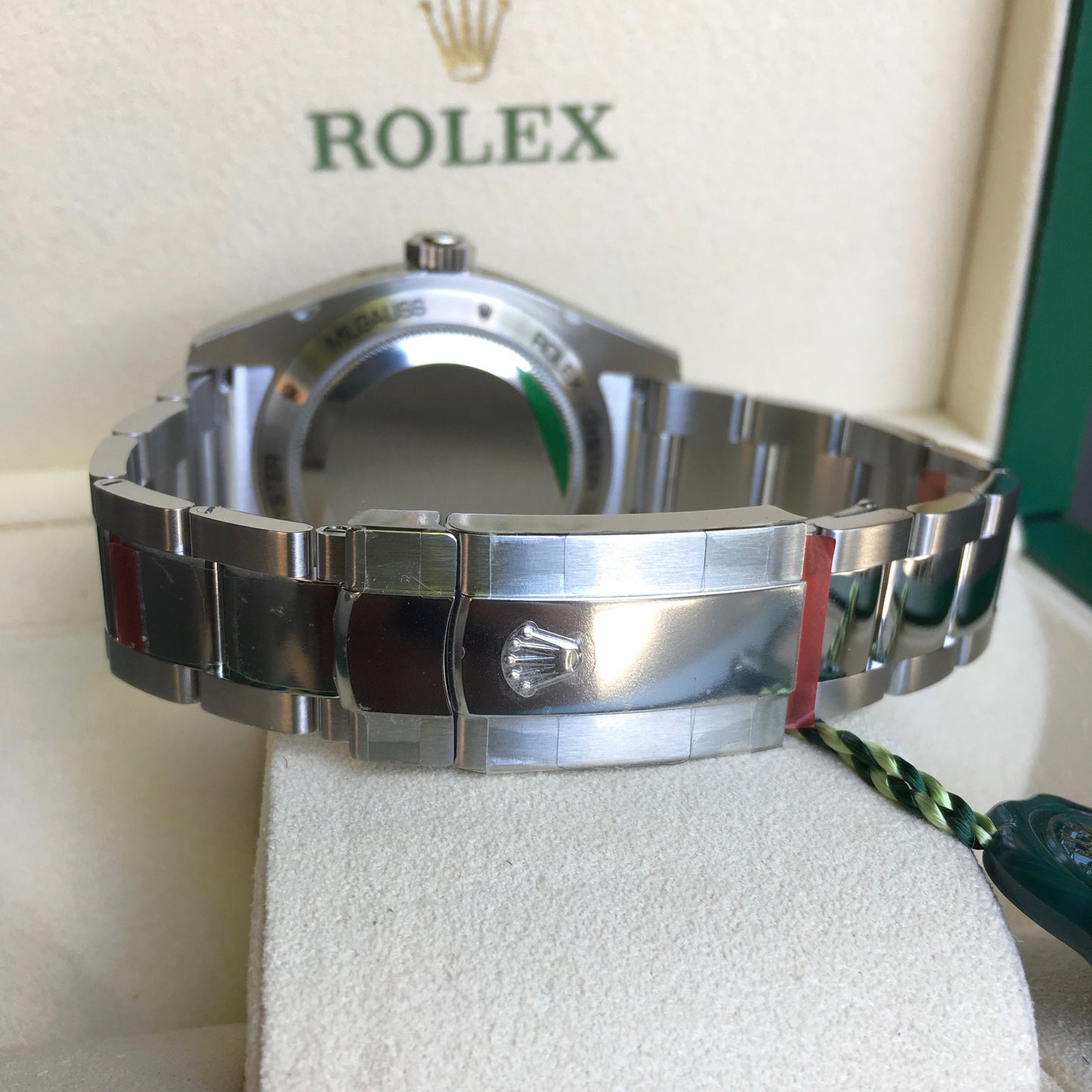 Rolex Milgauss Green 116400GV Stainless Steel Wristwatch Box Papers Circa 2017 - Hashtag Watch Company