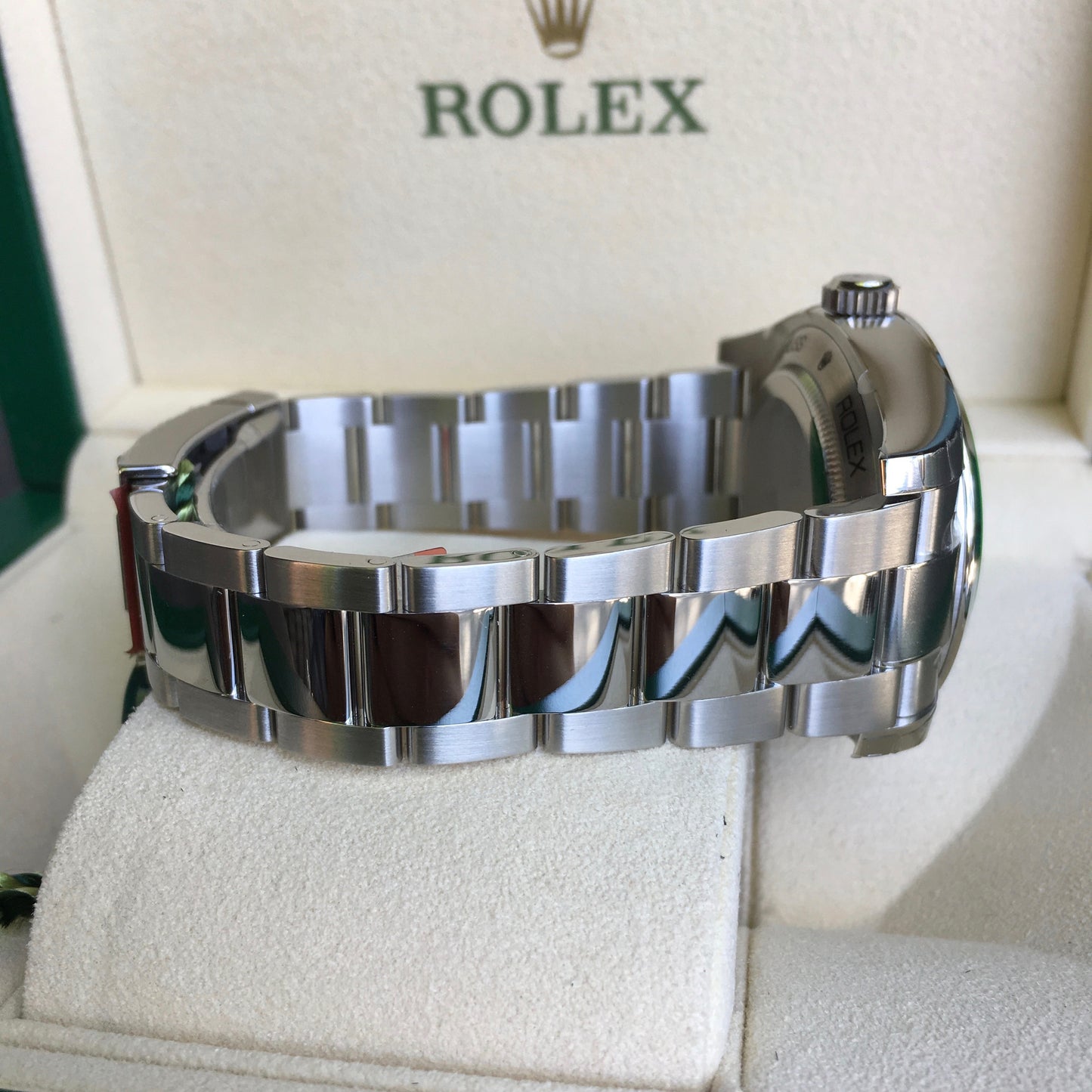 Rolex Milgauss Green 116400GV Stainless Steel Wristwatch Box Papers Circa 2017 - Hashtag Watch Company