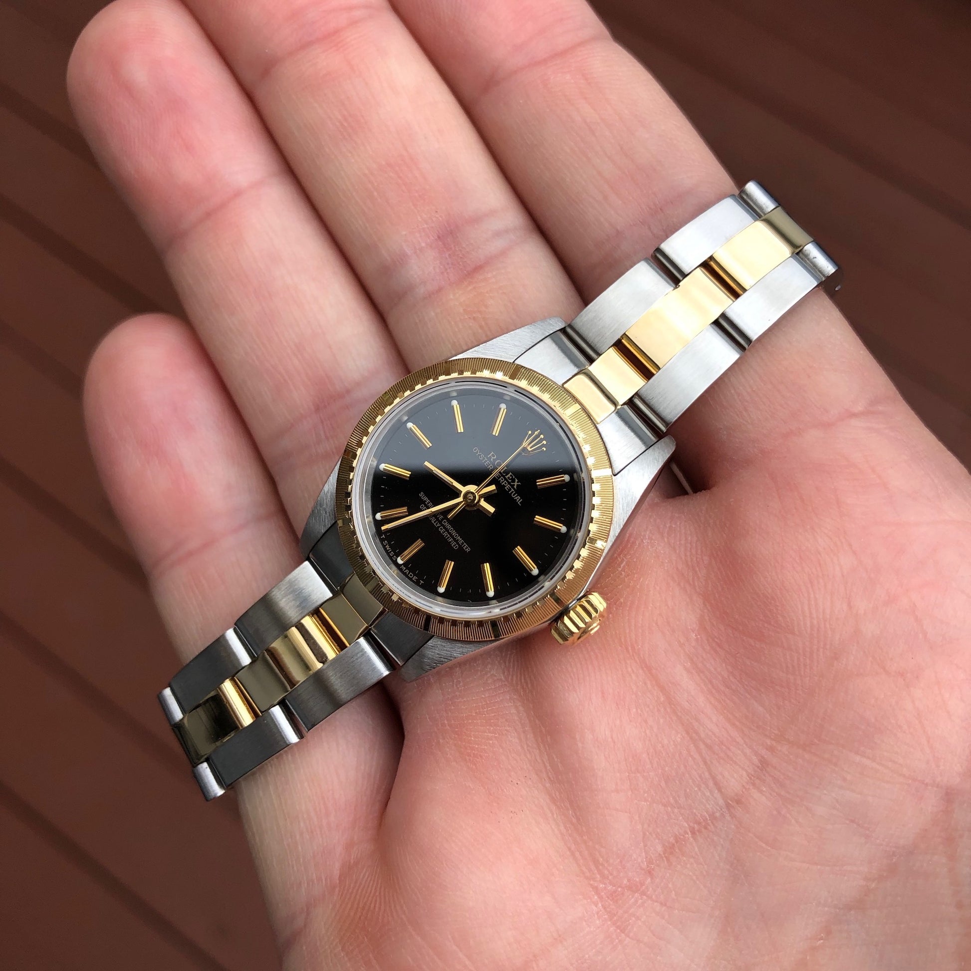 Rolex ladies two tone oyster perpetual discount