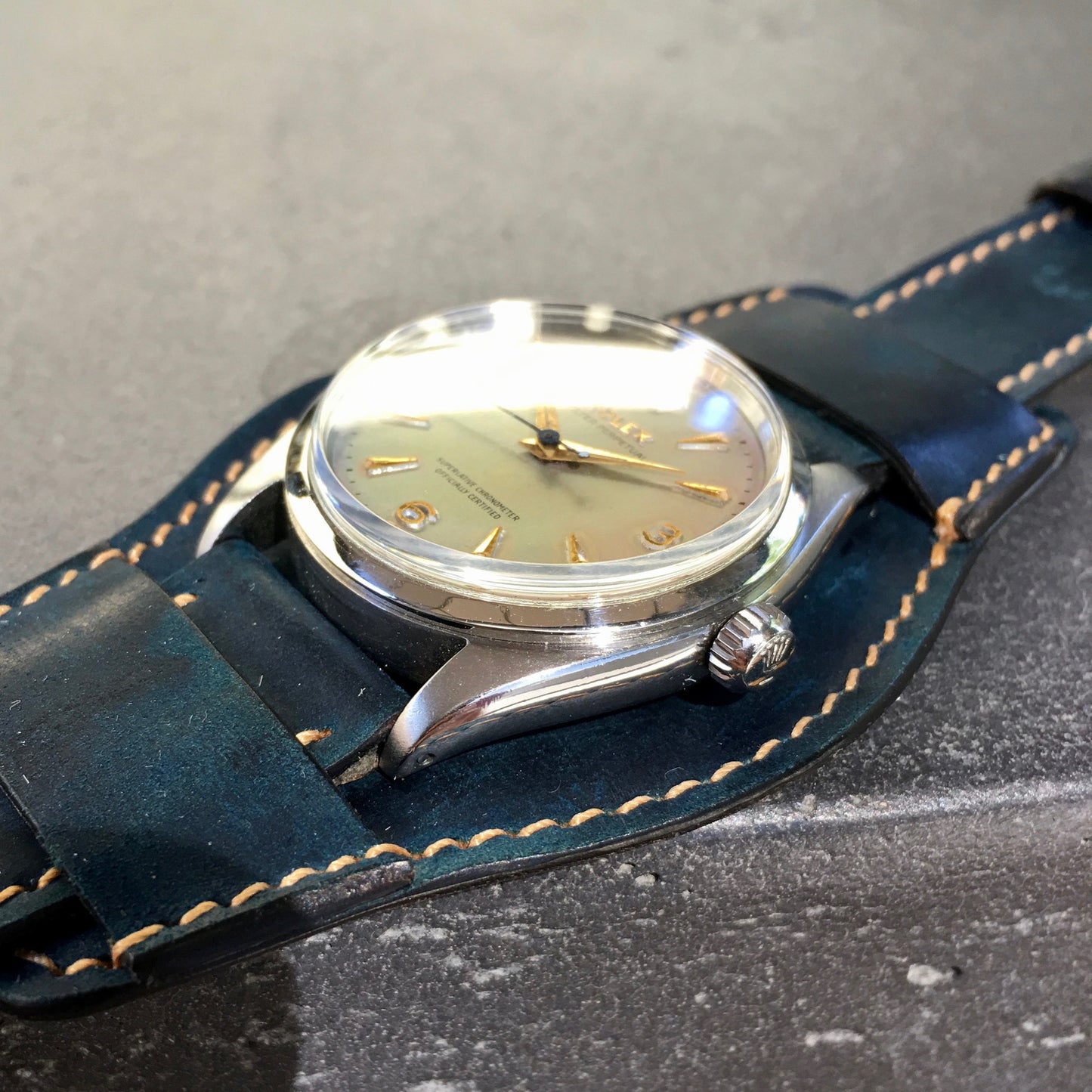 Vintage Rolex Oyster Perpetual 1002 RARE Iridescent Stainless Steel 1960 Wristwatch - Hashtag Watch Company