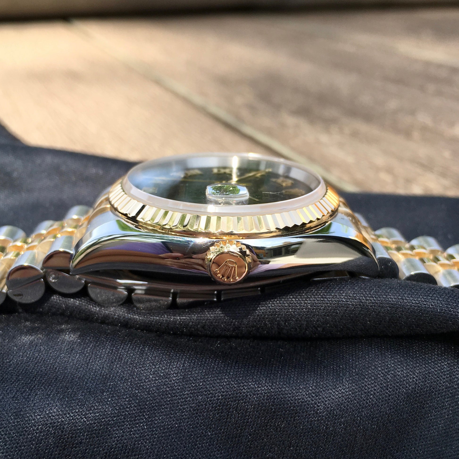 Rolex Datejust 116233 Black 50th Anniversary Jubilee Cal. 3135 Two Tone Steel 18K Wristwatch Circa 2005 - Hashtag Watch Company