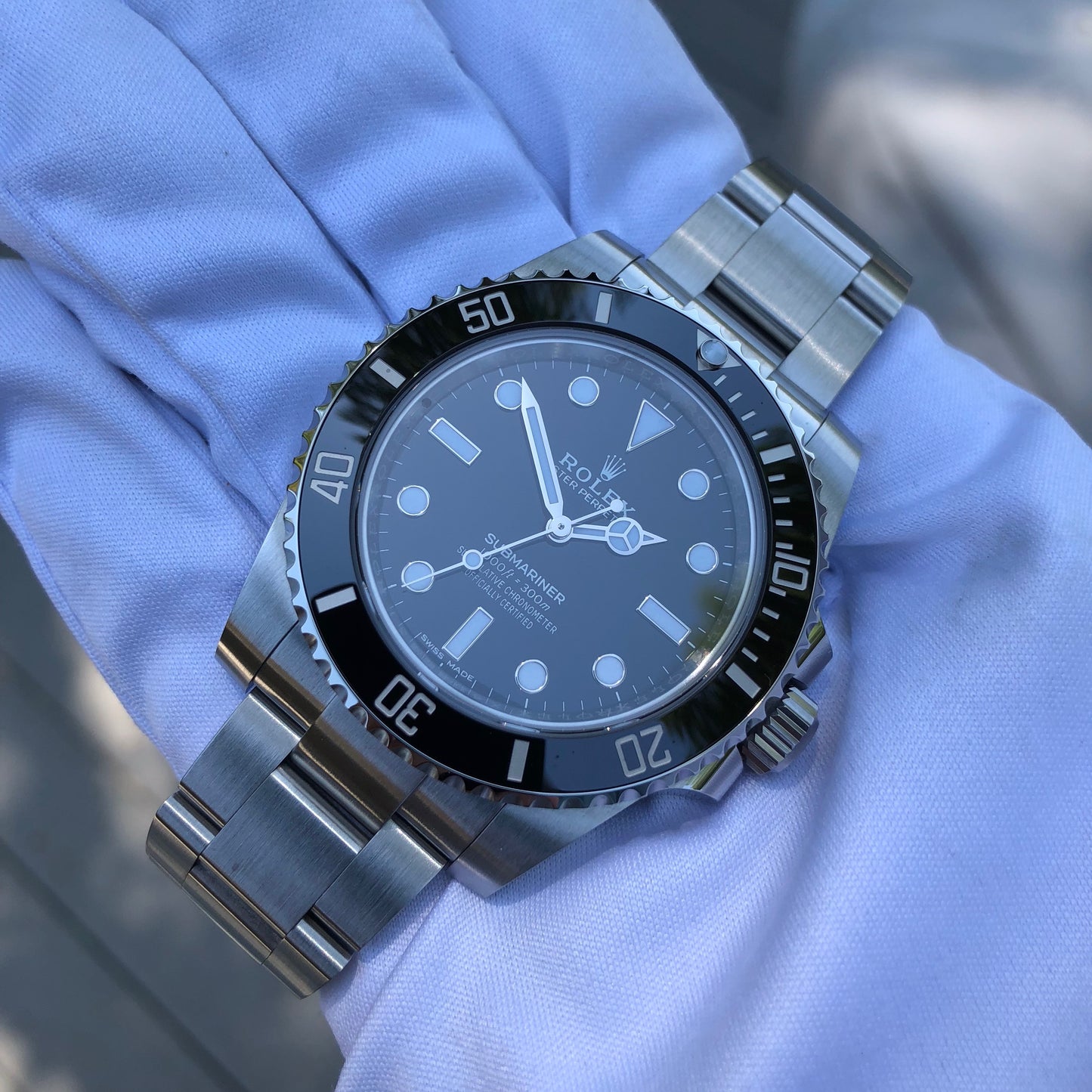 Rolex Submariner 114060 No Date Stainless Steel Ceramic Wristwatch Box Papers Circa 2018 - Hashtag Watch Company