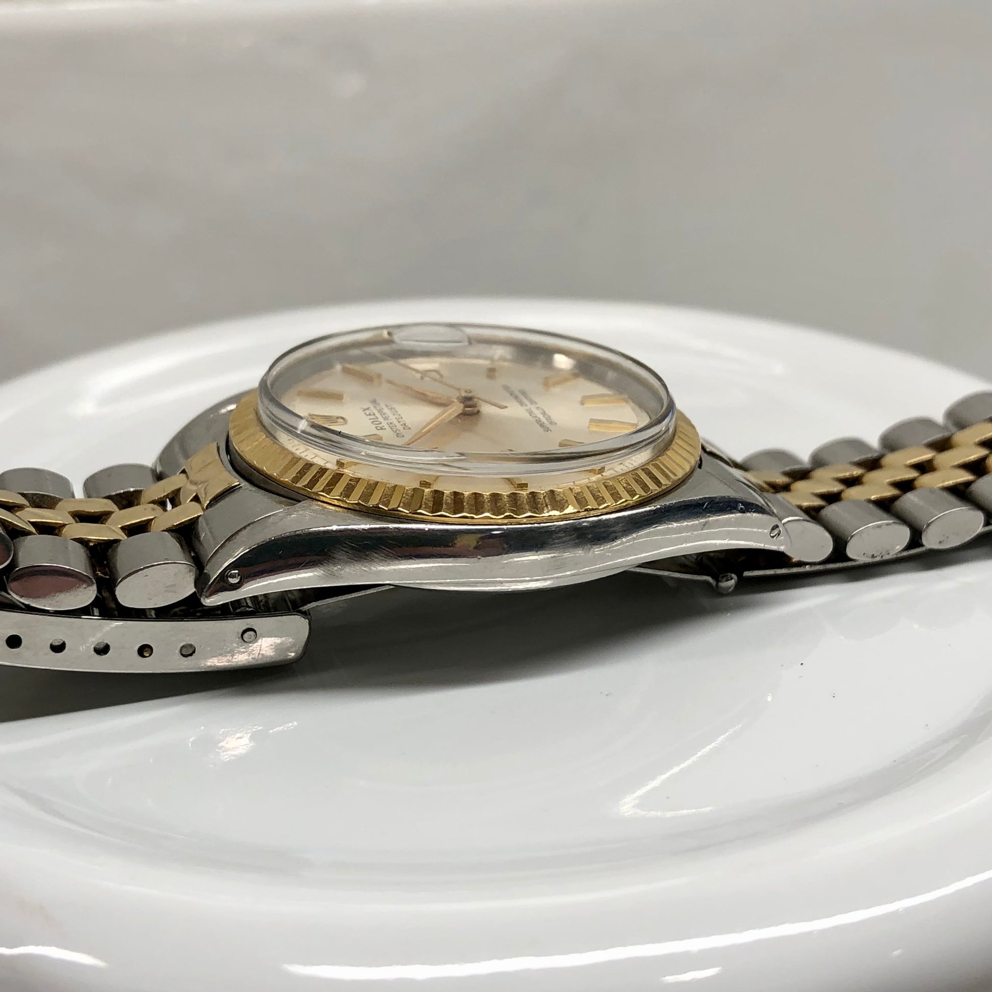 1964 Rolex Datejust 1601 Silver Two Tone Big Logo Jubilee Sword Hands Automatic Wristwatch - Hashtag Watch Company