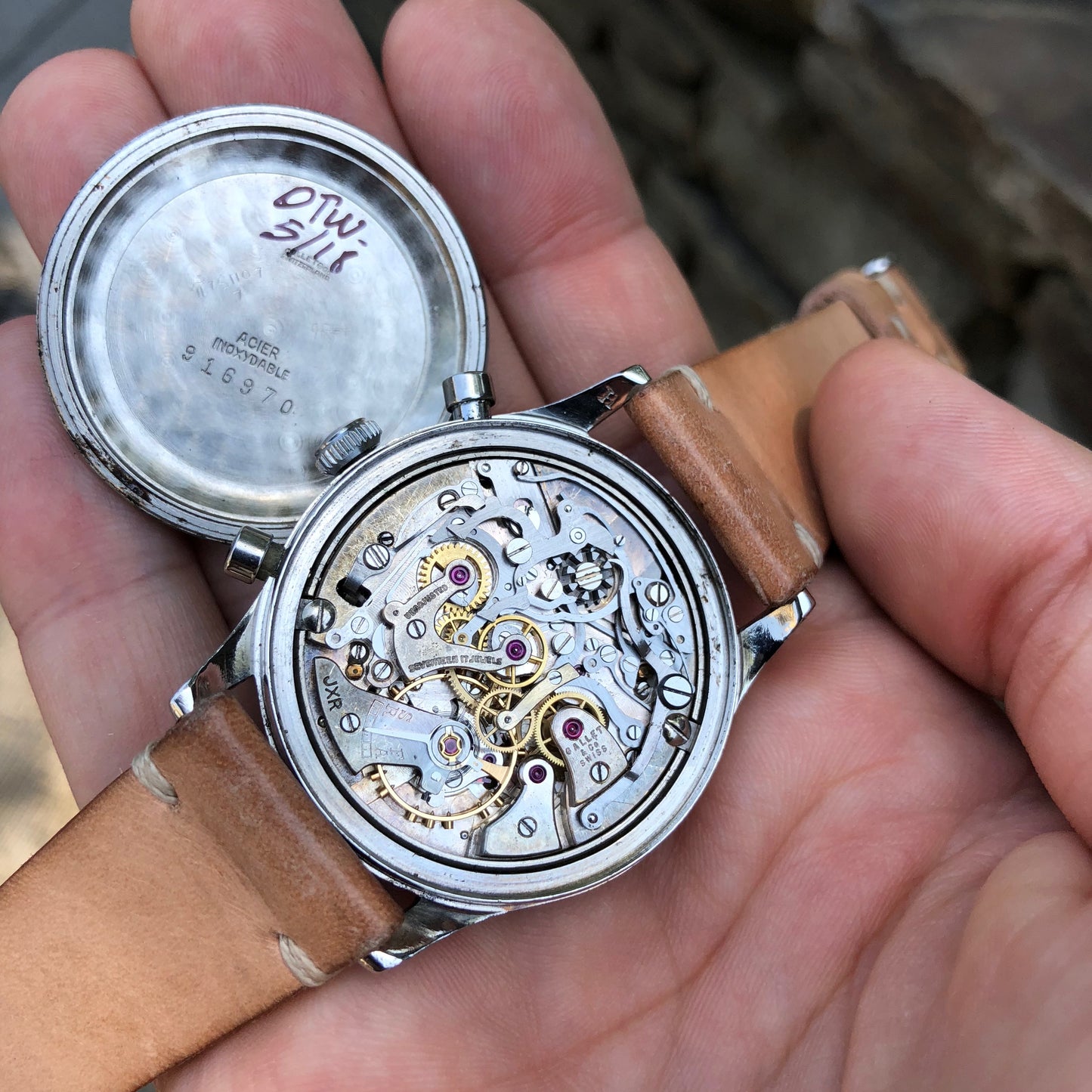 Vintage Gallet Multichron Jim Clark Excelsior Park Steel Chronograph Wristwatch - Hashtag Watch Company