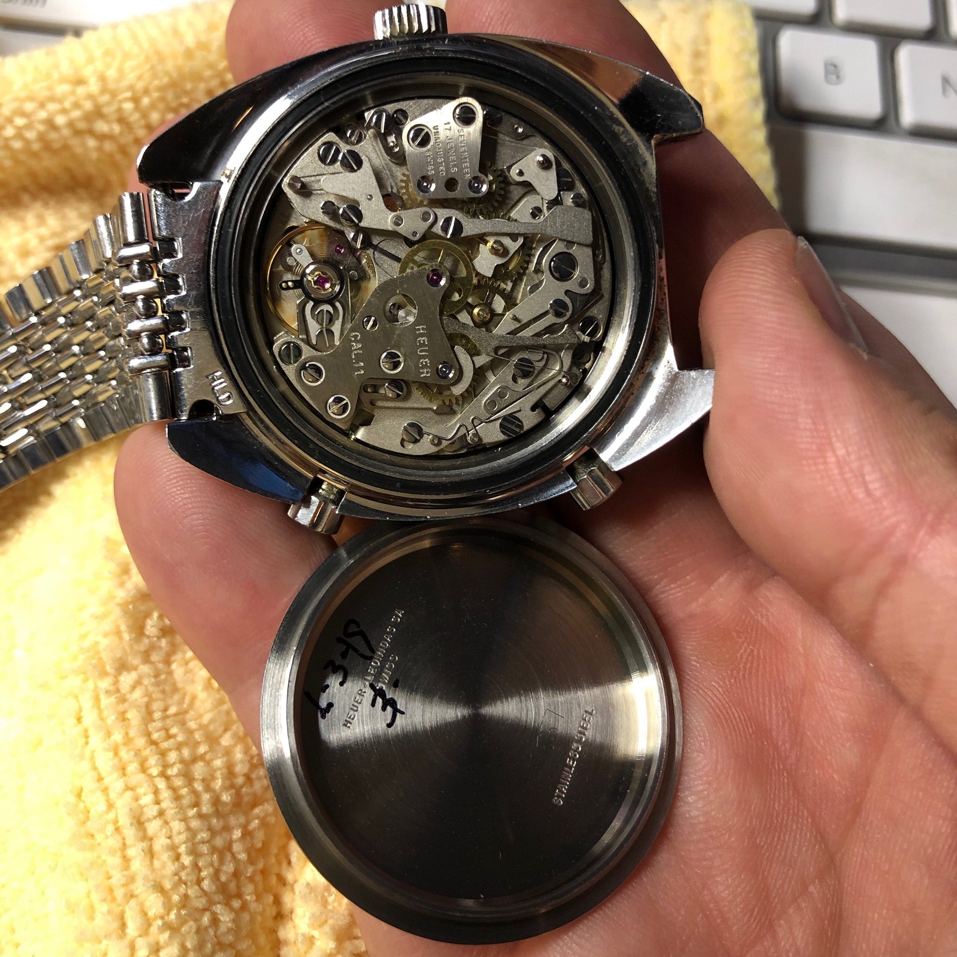 Vintage Heuer Autavia 1163 Jo Siffert Mk. 2 Steel Chronograph MH Bezel Cal. 11 Wristwatch Circa 1969 - Hashtag Watch Company