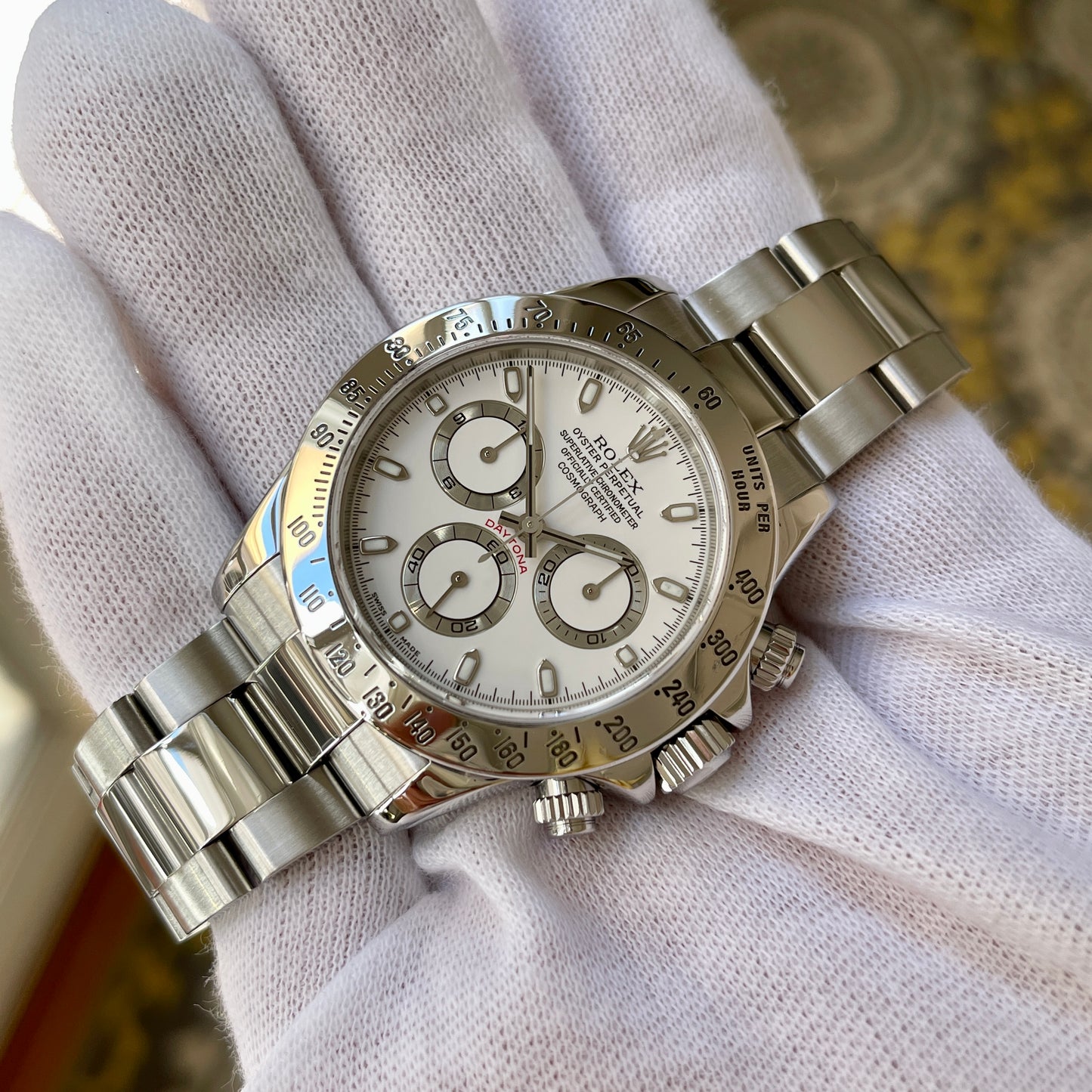 2003 Rolex Daytona Cosmograph 116520 White Steel Oyster Automatic Chronograph - Hashtag Watch Company