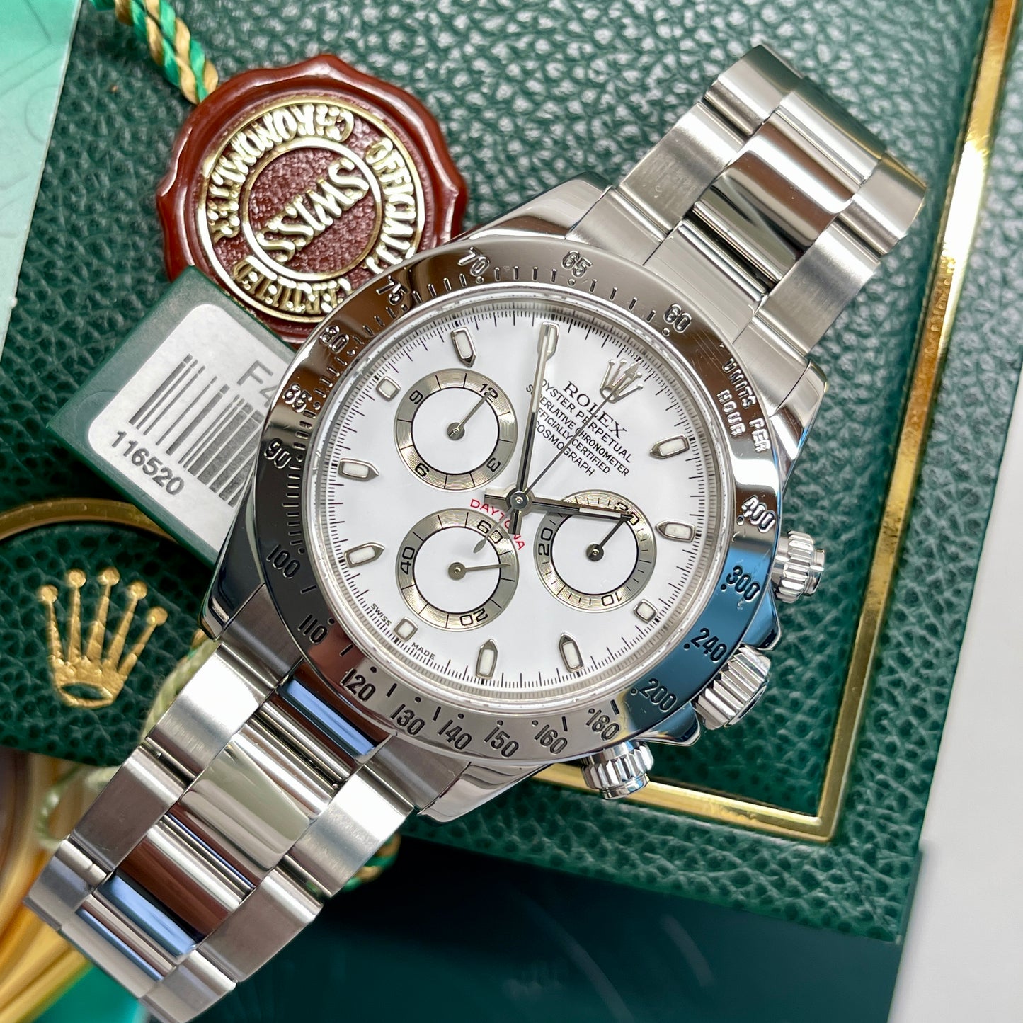 2003 Rolex Daytona Cosmograph 116520 White Steel Oyster Automatic Chronograph - Hashtag Watch Company