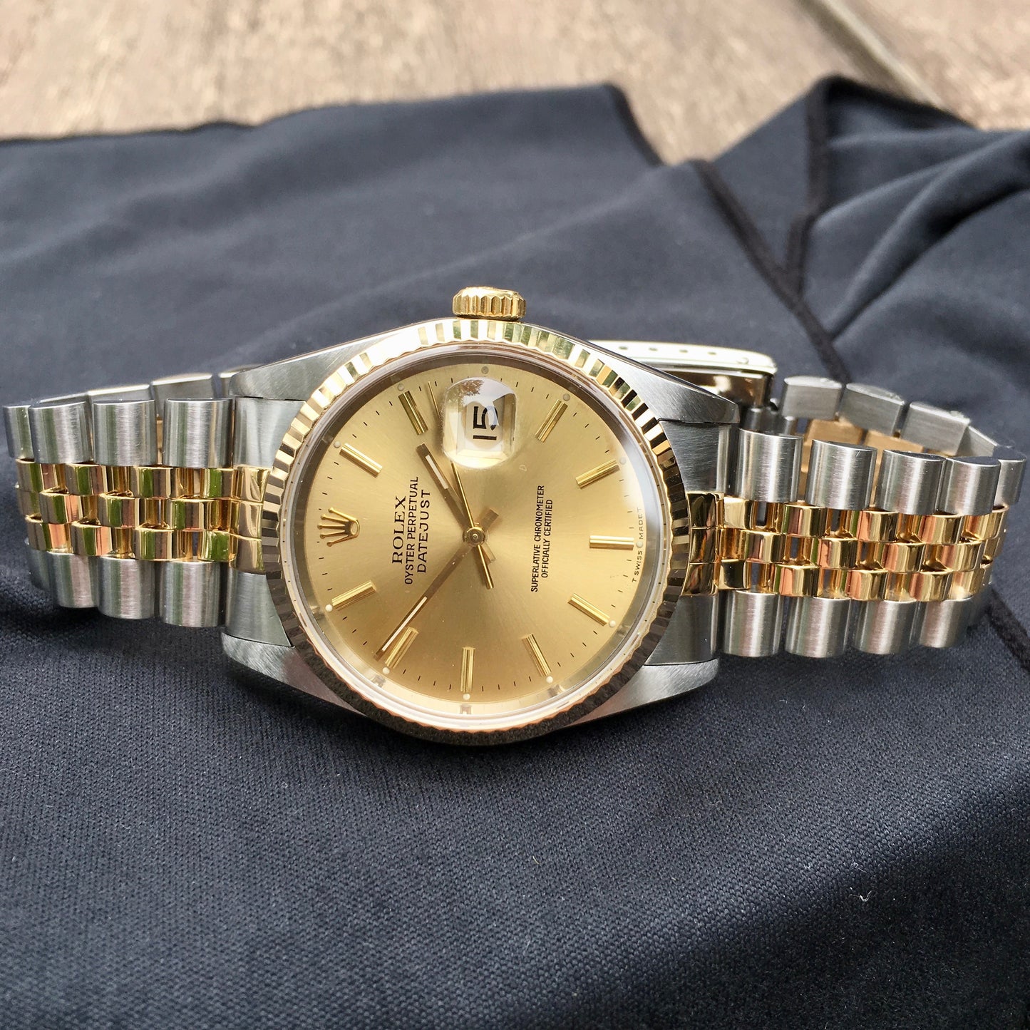 Rolex Datejust 16233 Two Tone Champagne Stick Automatic Wristwatch Circa 1991 - Hashtag Watch Company