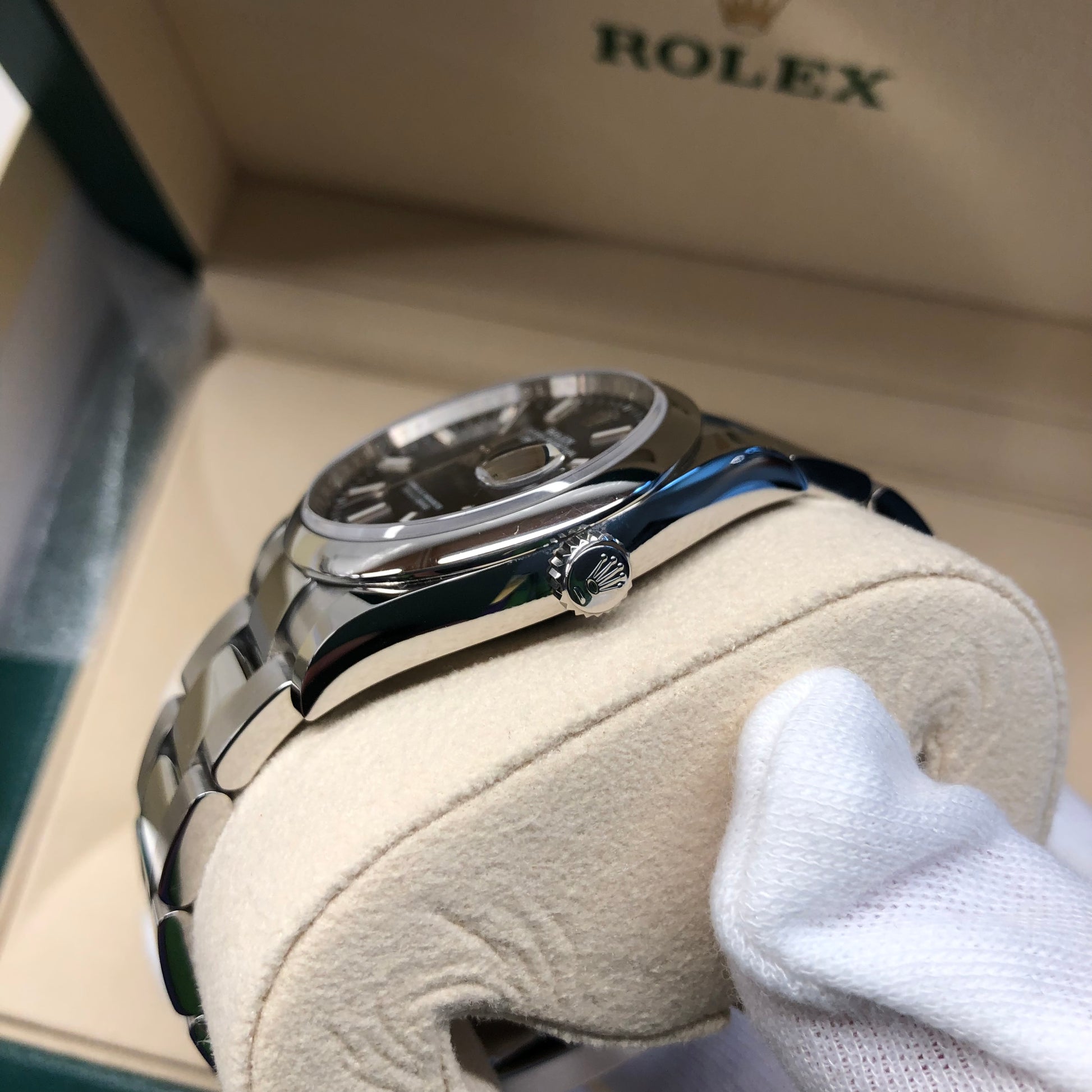 2021 Rolex Datejust 126200 Blue Stick Smooth 36mm Steel Oyster Watch Box Papers - Hashtag Watch Company