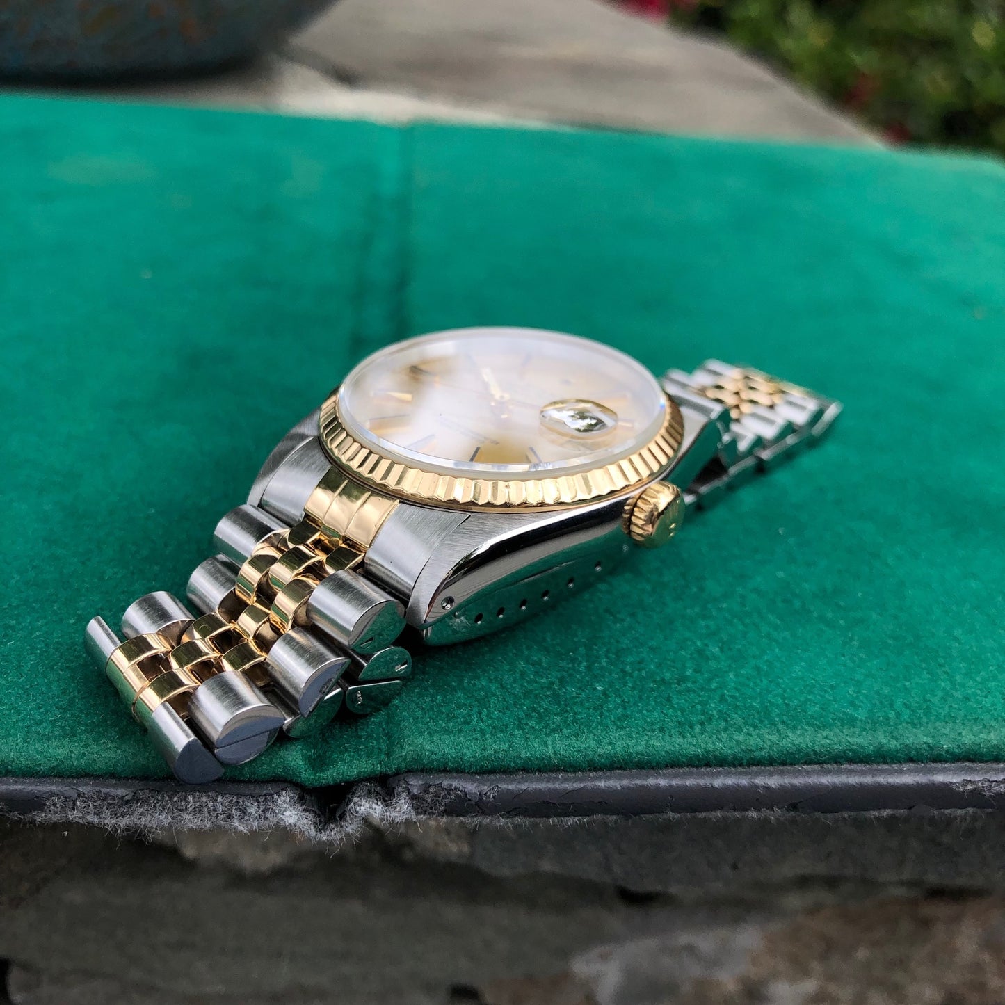 Rolex Datejust 16233 Two Tone Champagne Stick Automatic Wristwatch Box Papers Circa 1990 - Hashtag Watch Company