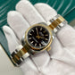 2021 Rolex Datejust 178243 Ladies Two Tone 31mm Midsize Black Stick Wristwatch Box Papers Factory Wrapped - Hashtag Watch Company
