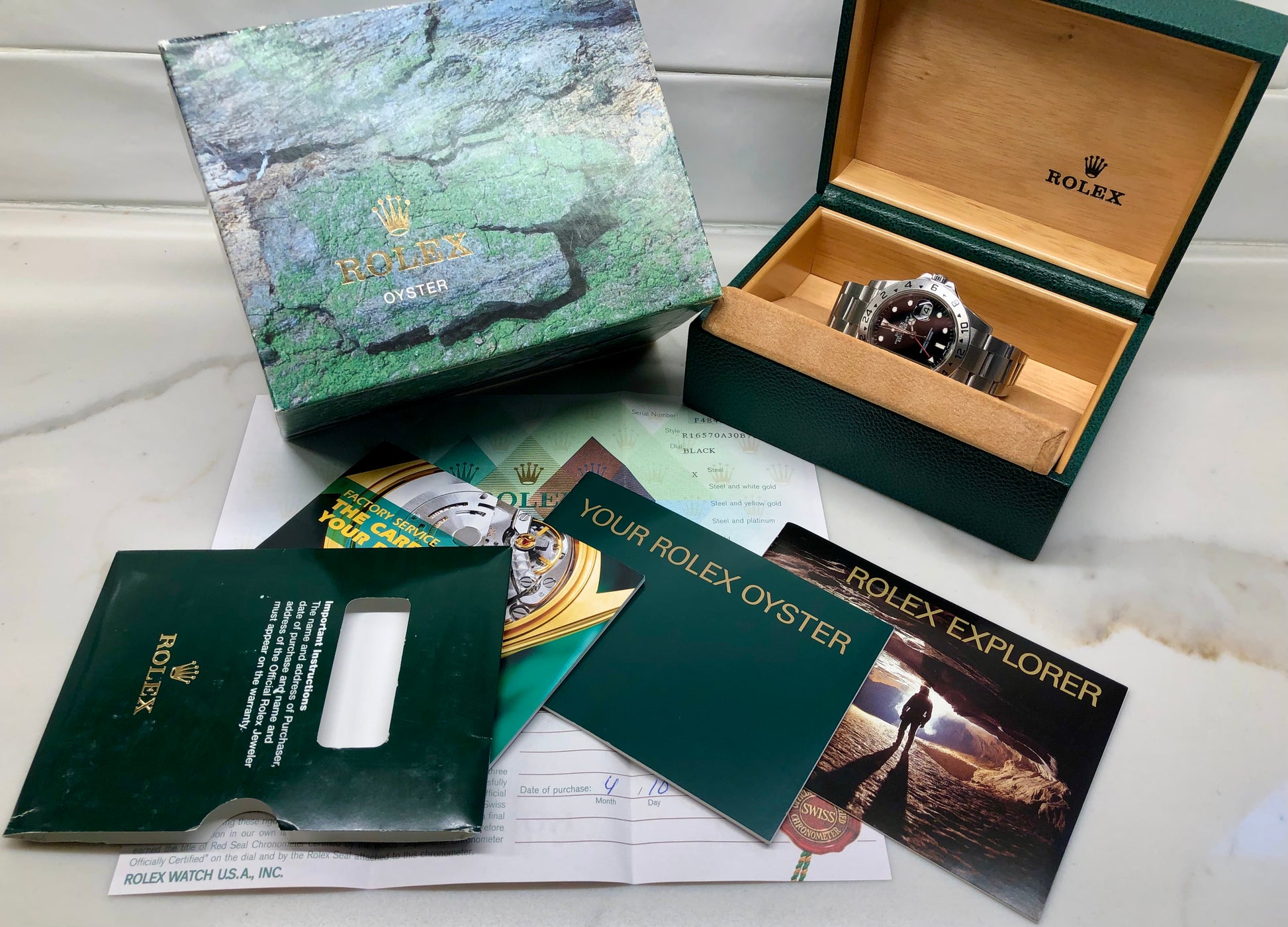 2005 Rolex Explorer II 16570 Black Dial Steel Oyster Wristwatch with Box and Papers - Hashtag Watch Company