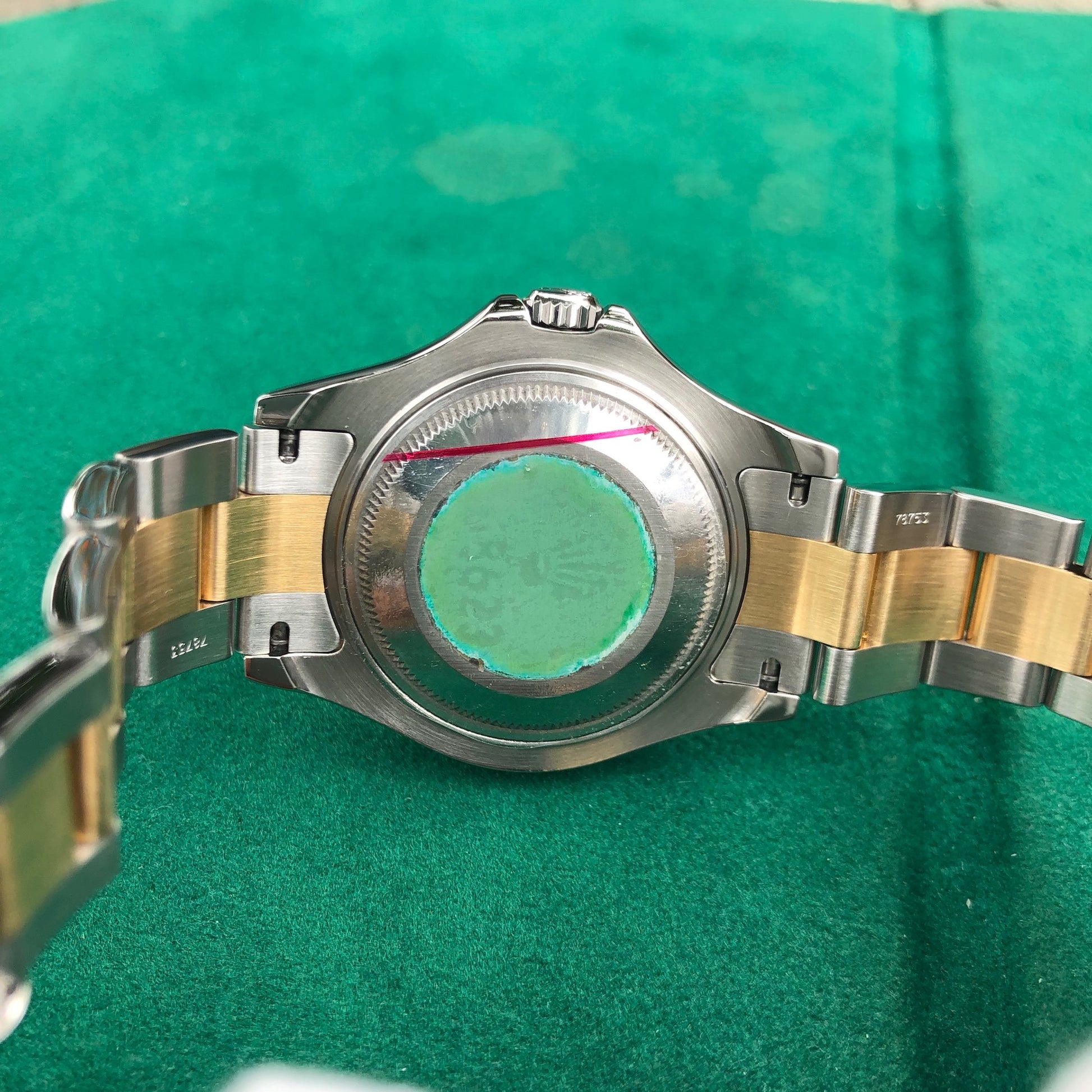 Rolex Yachtmaster 168623 Two Tone Steel Gold 35mm White Oyster Wristwatch Box Papers - Hashtag Watch Company