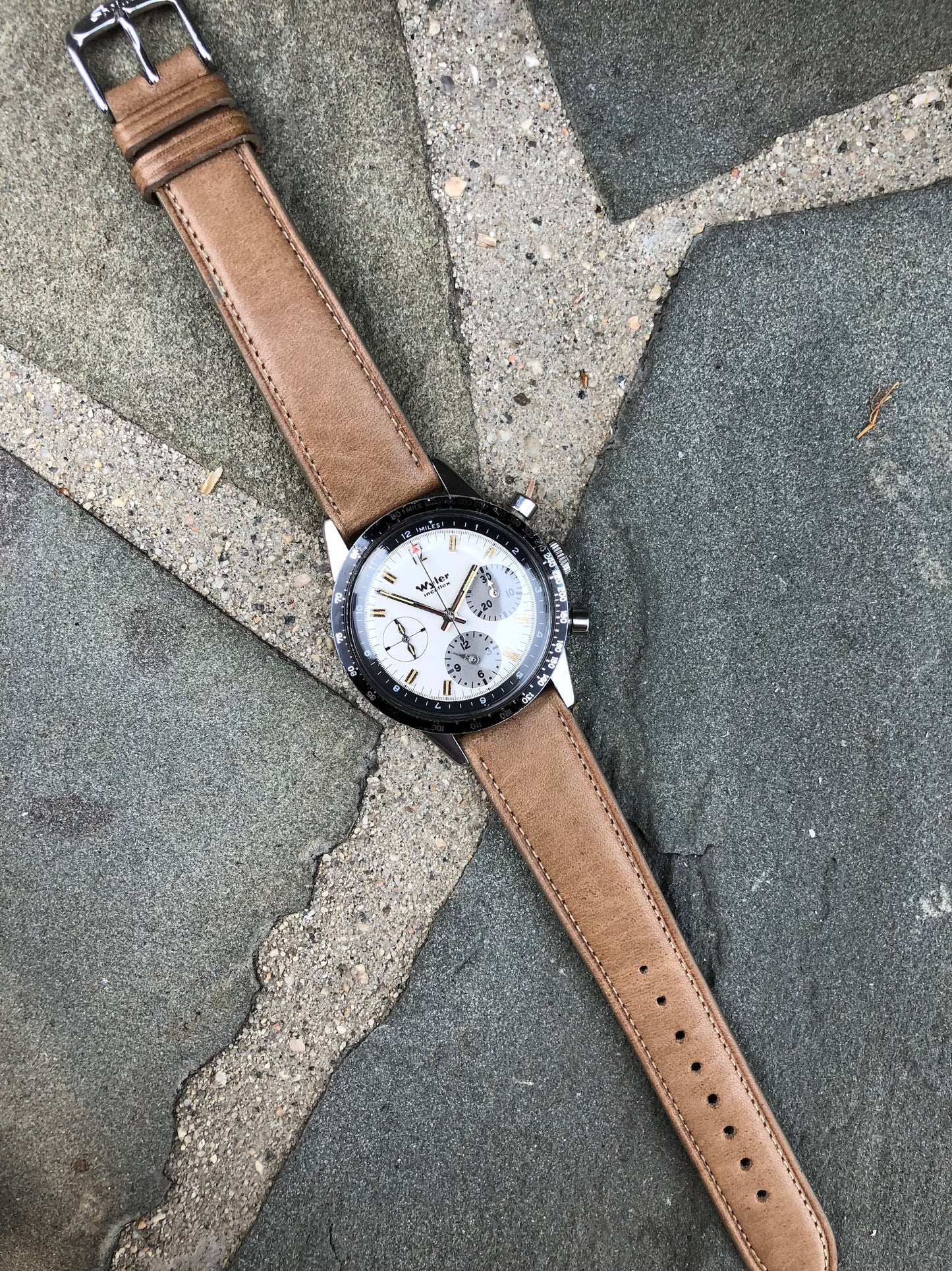 Vintage Wyler Incaflex 1502 Lifeguard Steel Valjoux 72 Chronograph Manual Wristwatch - Hashtag Watch Company