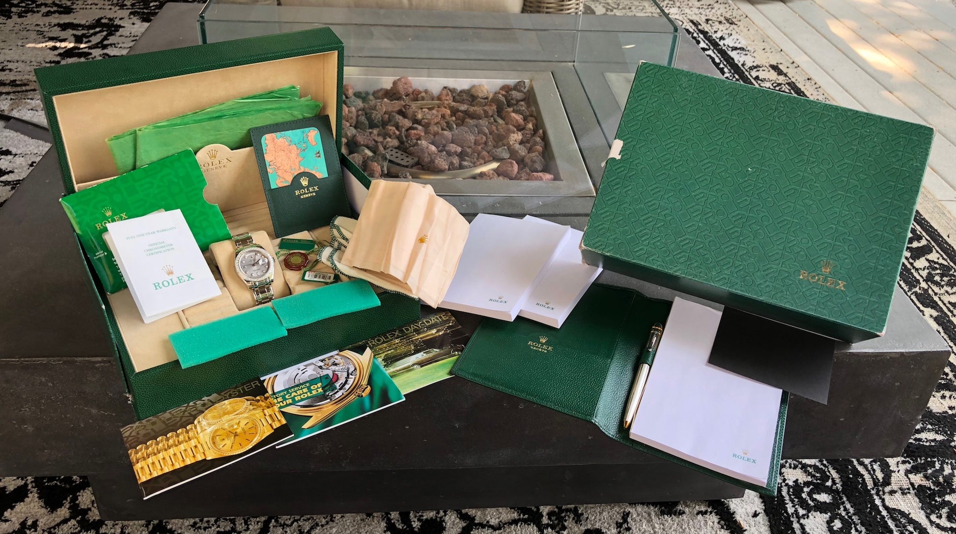 Rolex Pearlmaster 18946 Platinum 39mm Rhodium Serti Diamond Day Date Wristwatch Box & Papers - Hashtag Watch Company