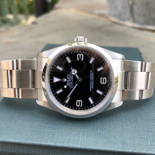 Rolex Explorer 114270 Oyster Perpetual Stainless Steel Automatic Wristwatch Box Papers Circa 2007 - Hashtag Watch Company