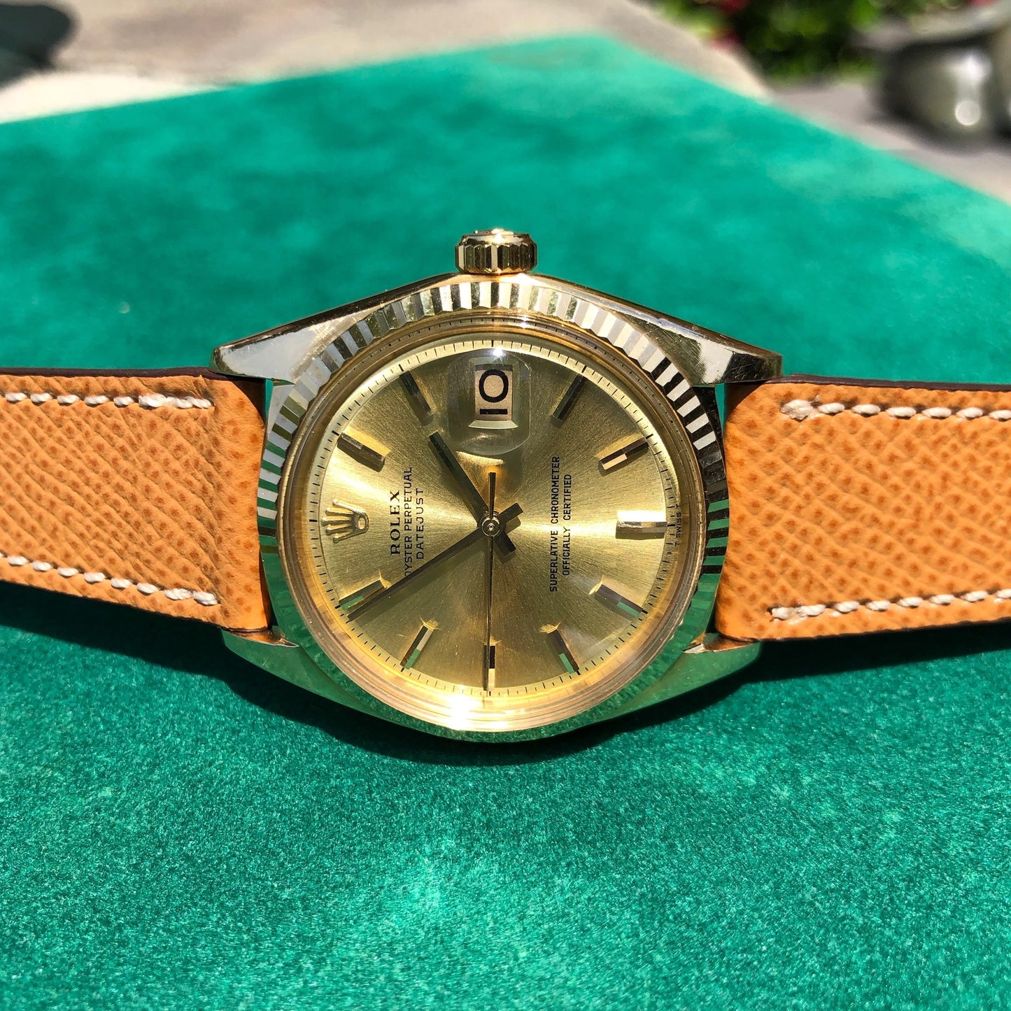 1969 Vintage Rolex Datejust 1601 18K Yellow Gold Champagne Automatic Wristwatch Guarantee Booklets - Hashtag Watch Company