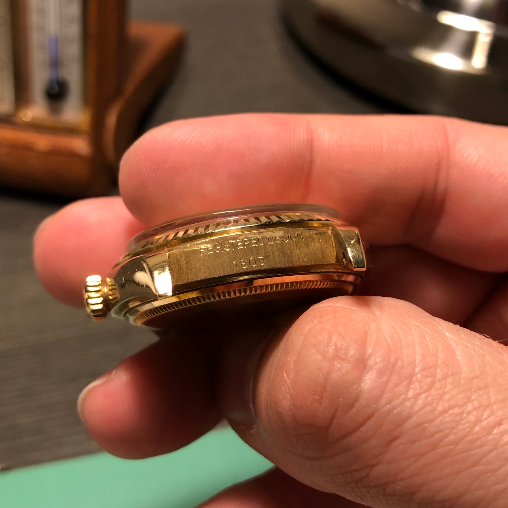 1972 Rolex President 1803 Day Date Yellow Gold Pie Pan Champagne Dial Wristwatch - Hashtag Watch Company