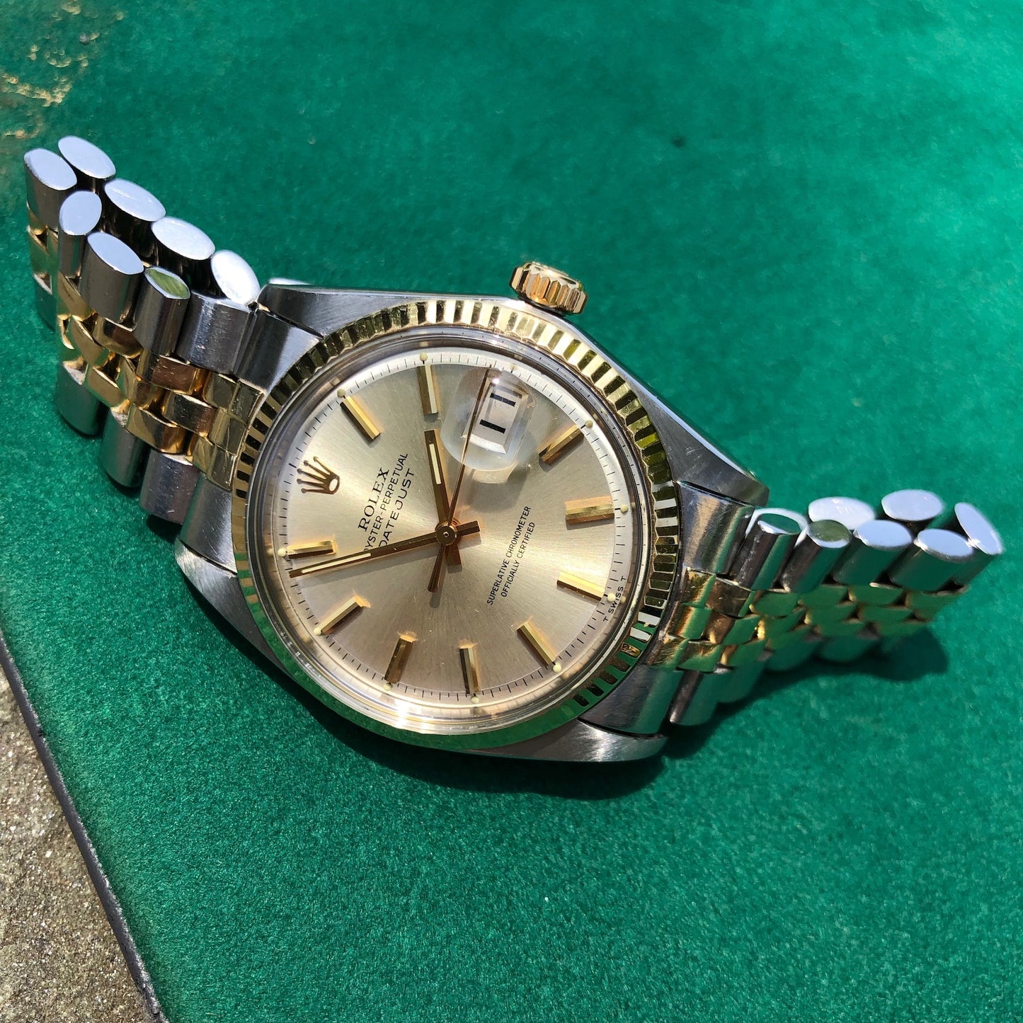Vintage Rolex Datejust 1601 Steel Gold Two Tone Jubilee Silver Automatic Wristwatch Circa 1967 - Hashtag Watch Company