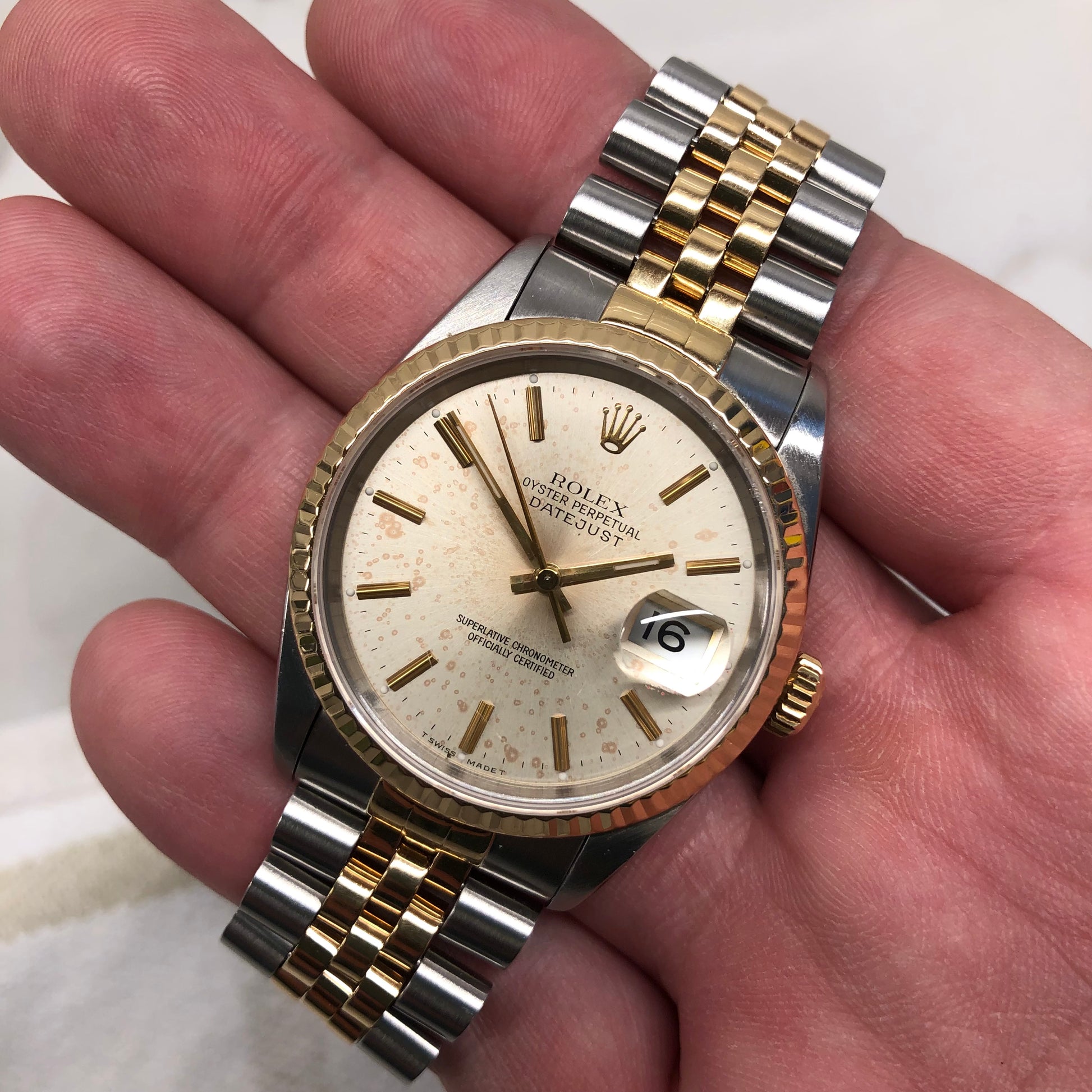1991 Rolex Datejust 16233 Two Tone Jubilee Silver Automatic Wristwatch Box Papers - Hashtag Watch Company