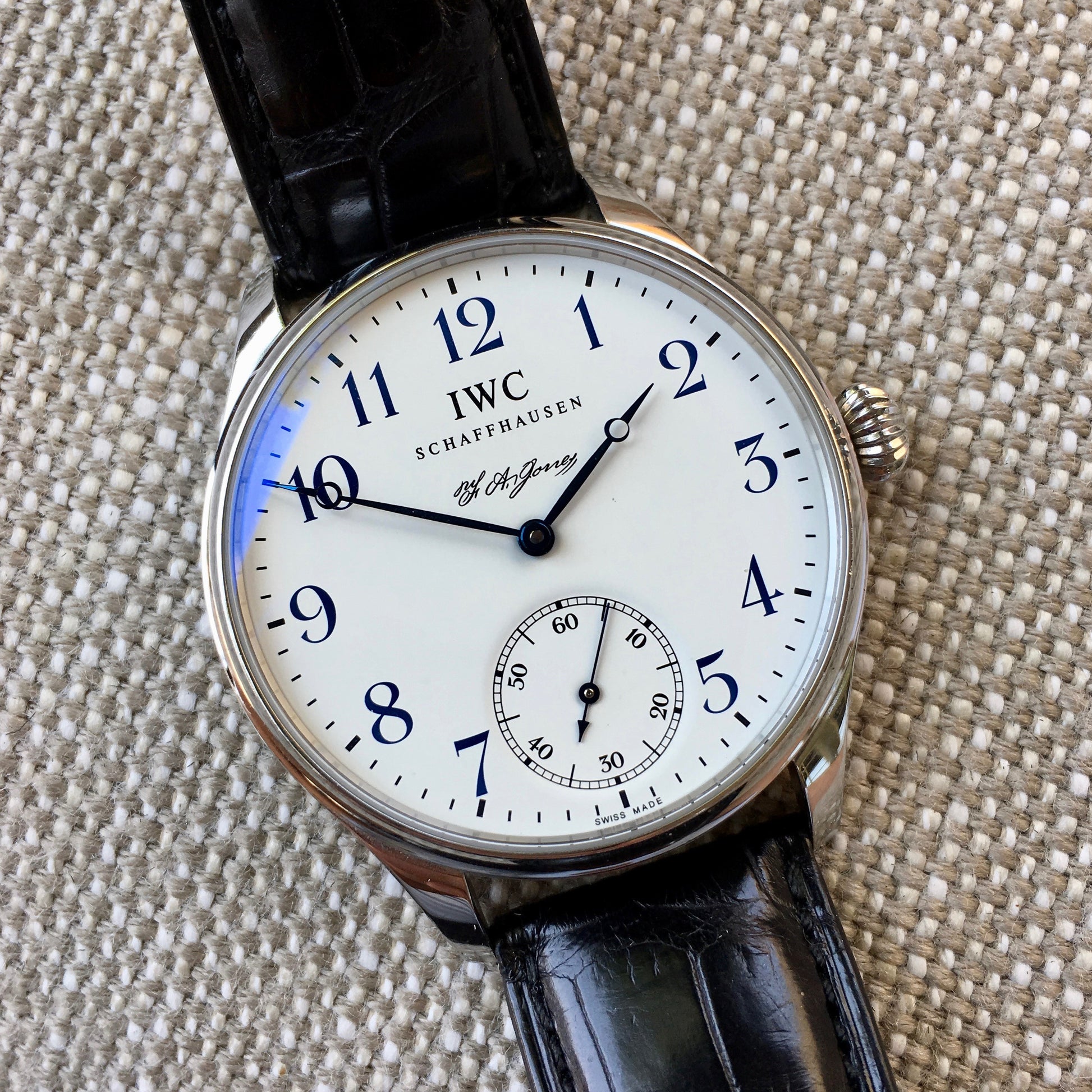 IWC Portuguese F.A. Jones 5442 Limited Edition 42mm Manual Wind Enamel Wristwatch - Hashtag Watch Company