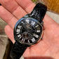 Cartier Drive de Cartier WSNM0009 Steel Black Automatic Leather Wristwatch Box Papers - Hashtag Watch Company