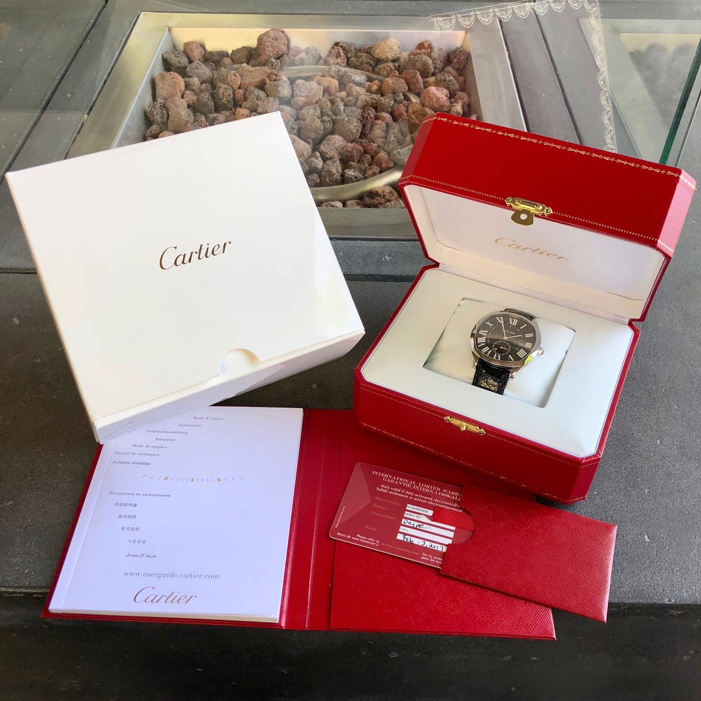 Cartier Drive de Cartier WSNM0009 Steel Black Automatic Leather Wristwatch Box Papers - Hashtag Watch Company