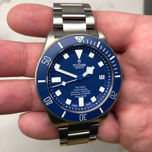 2020 Tudor Pelagos 25600TB Titanium Automatic 42mm Blue Wristwatch Box Papers - Hashtag Watch Company